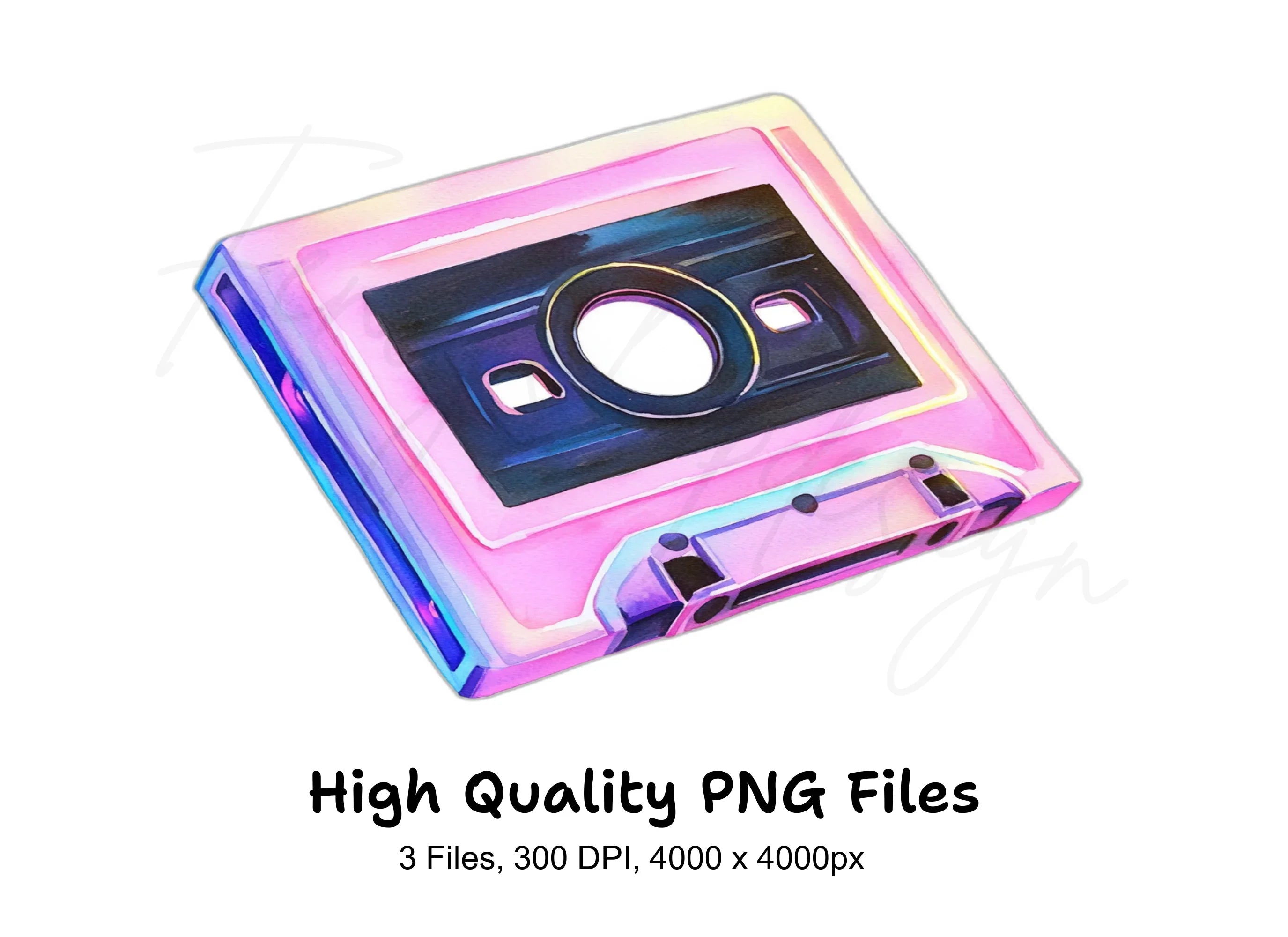 Retro Cassette Tape Clipart Bundle