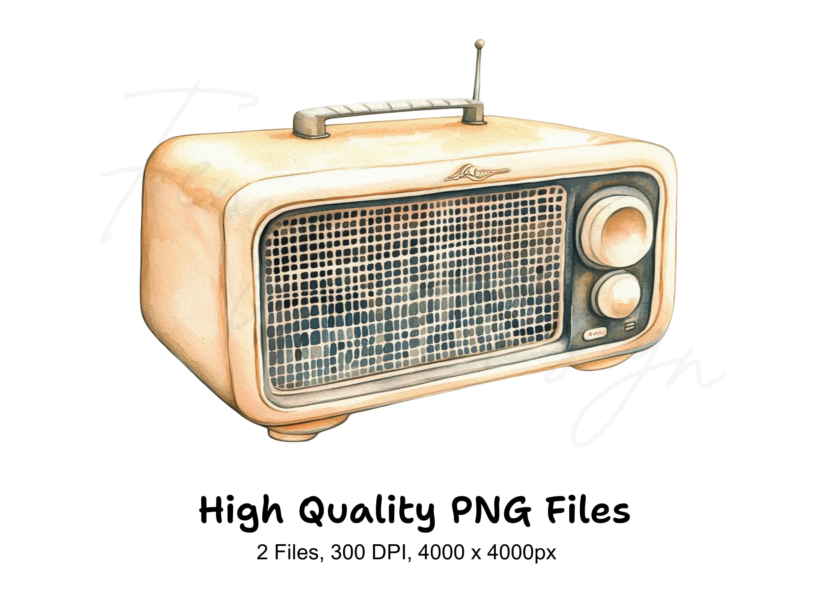Retro Radio Receiver Clipart Bundle