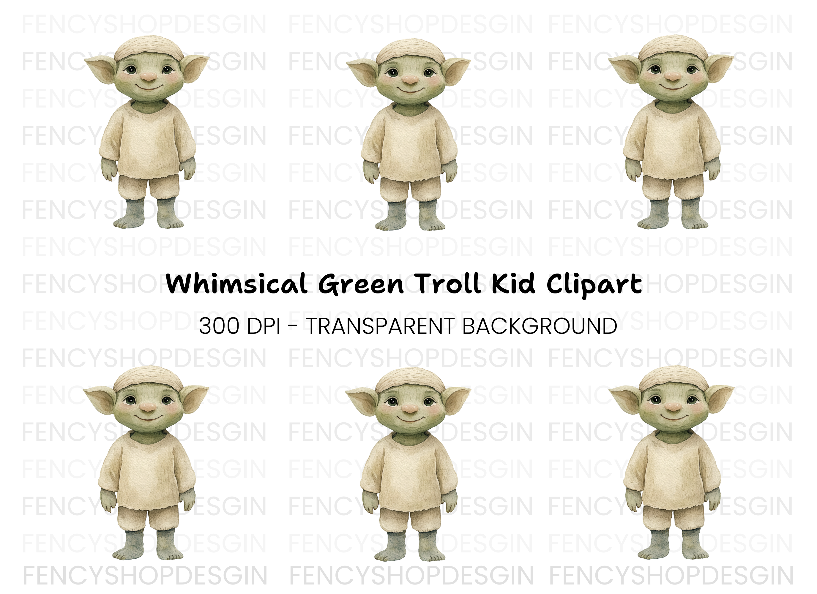 Adorable Goblin Character Clipart Bundle