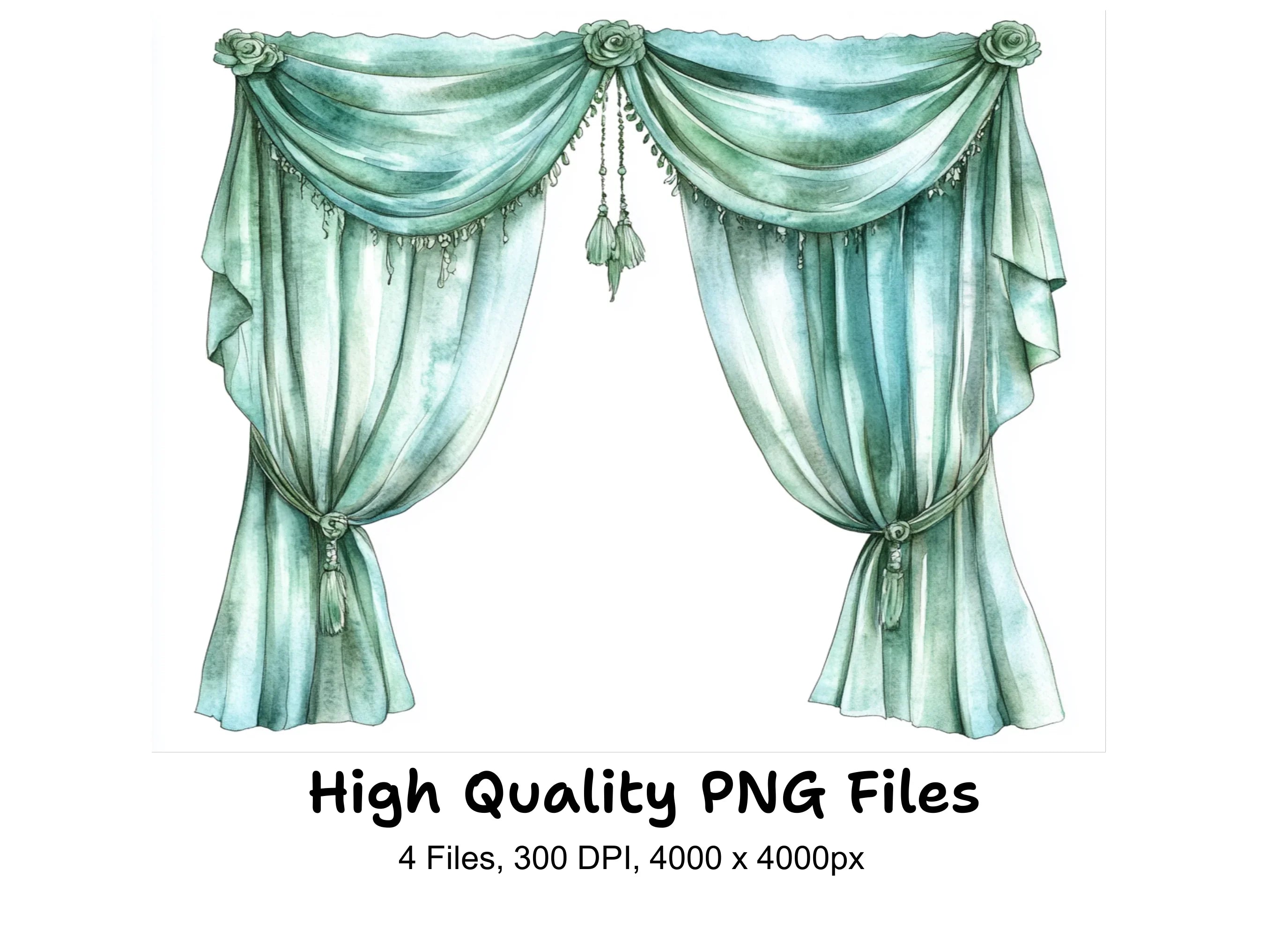 Elegant Curtain Clipart Bundle