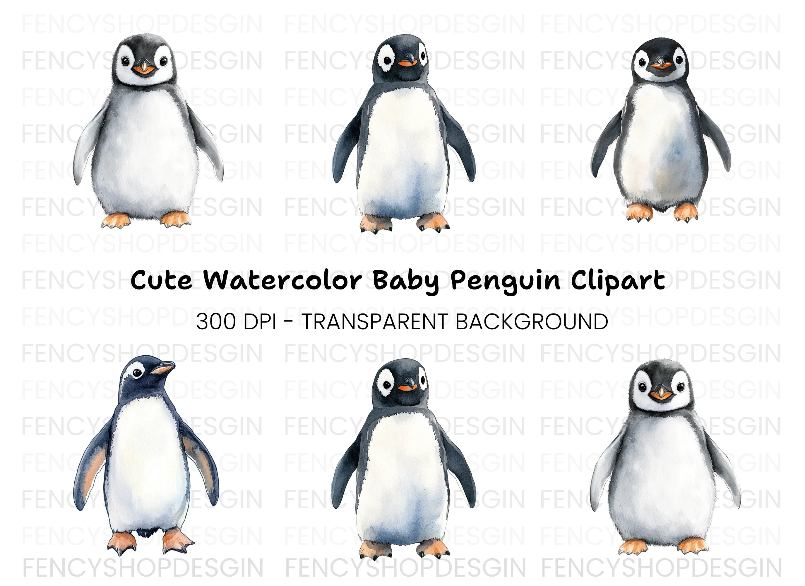Cute Penguin Clipart Bundle