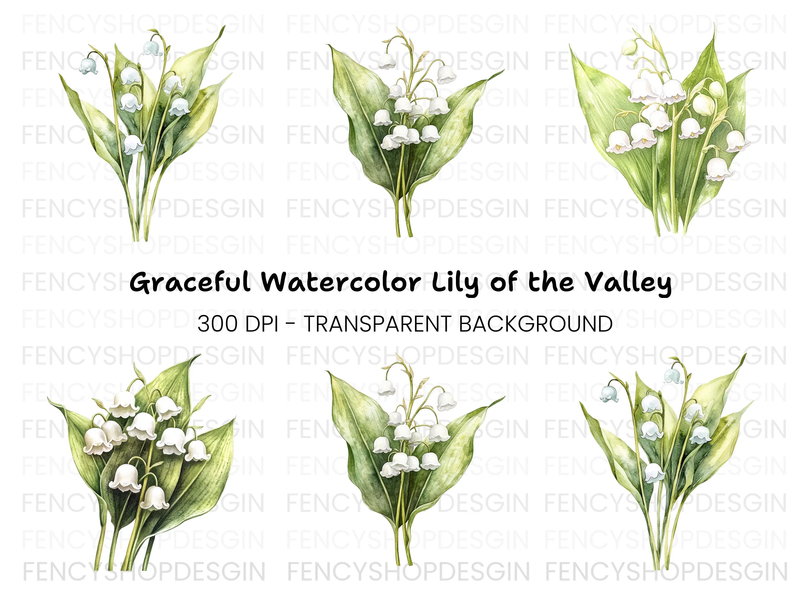 Delicate Lily of the Valley Clipart Bundle