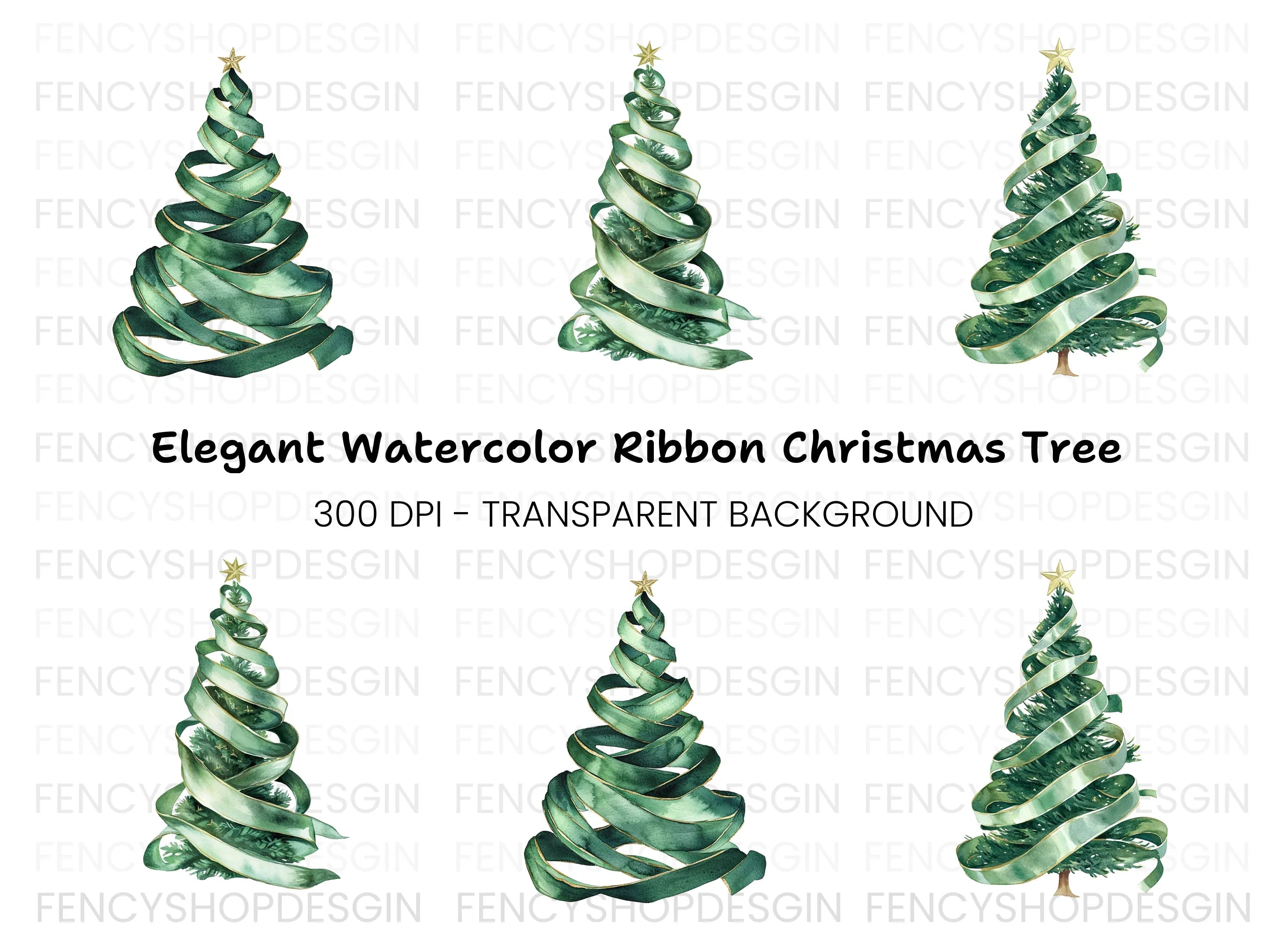 Christmas Tree Clipart Bundle