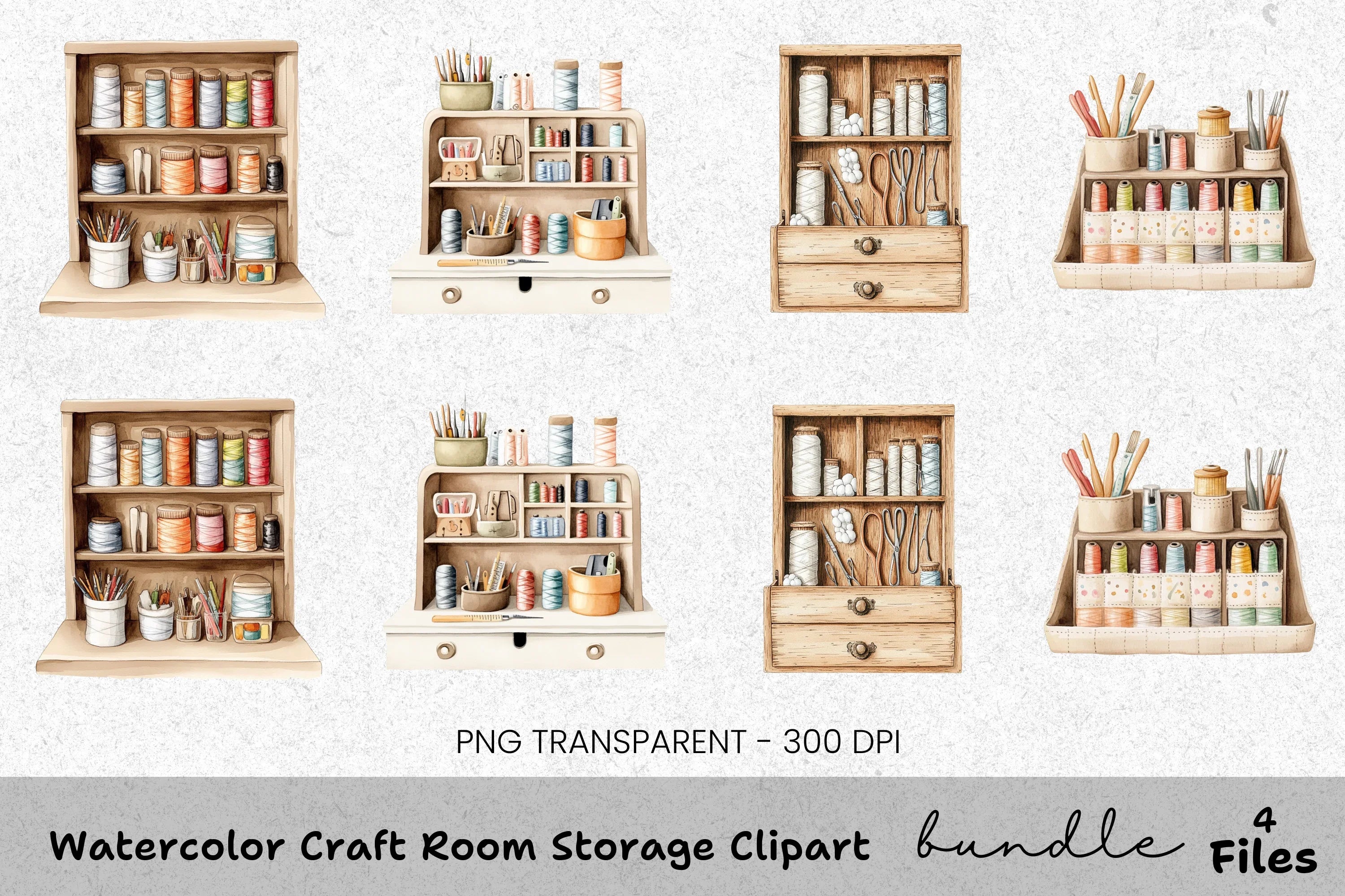 Craft Room Storage Clipart Bundle