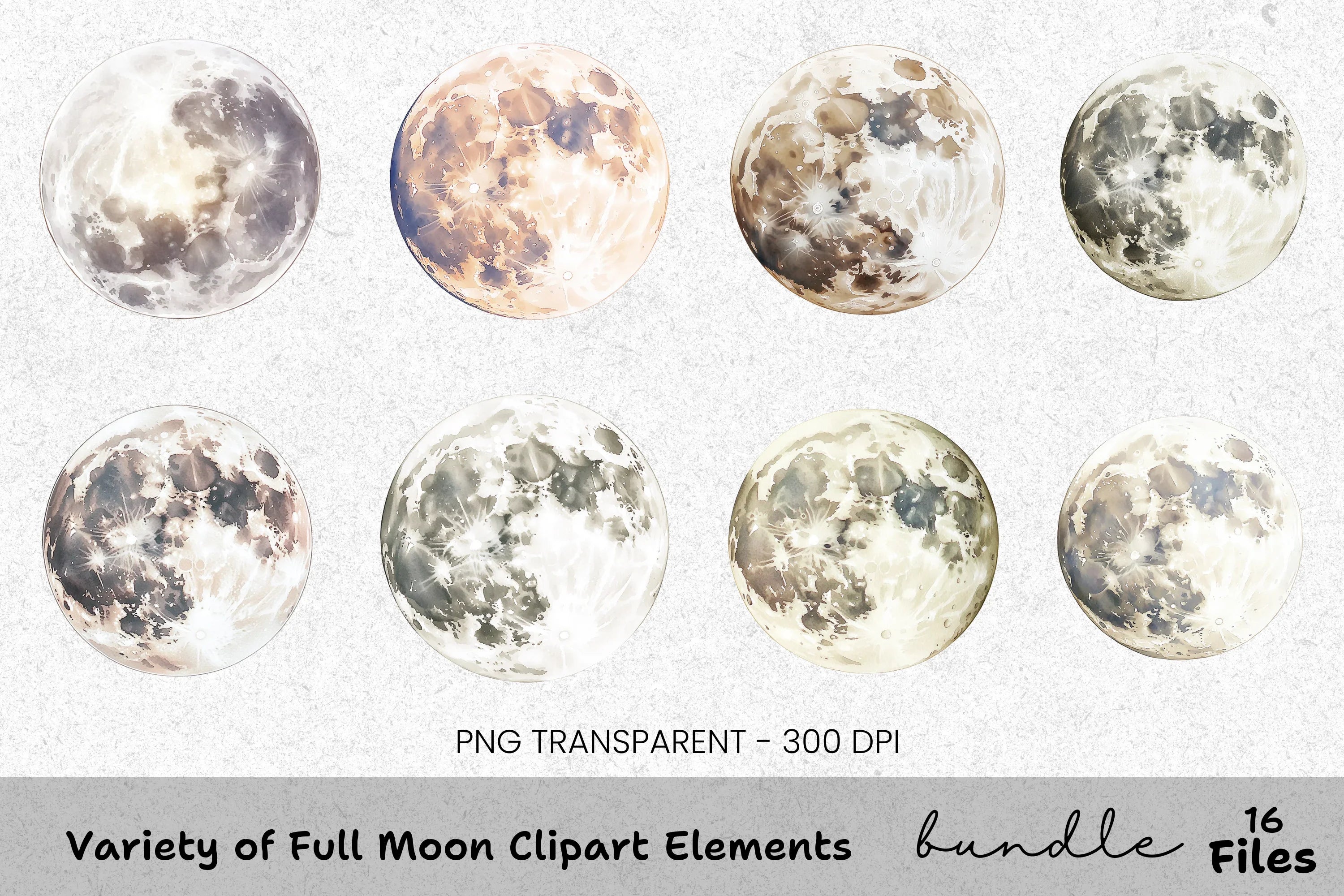Variety of Moon Elements Clipart Bundle