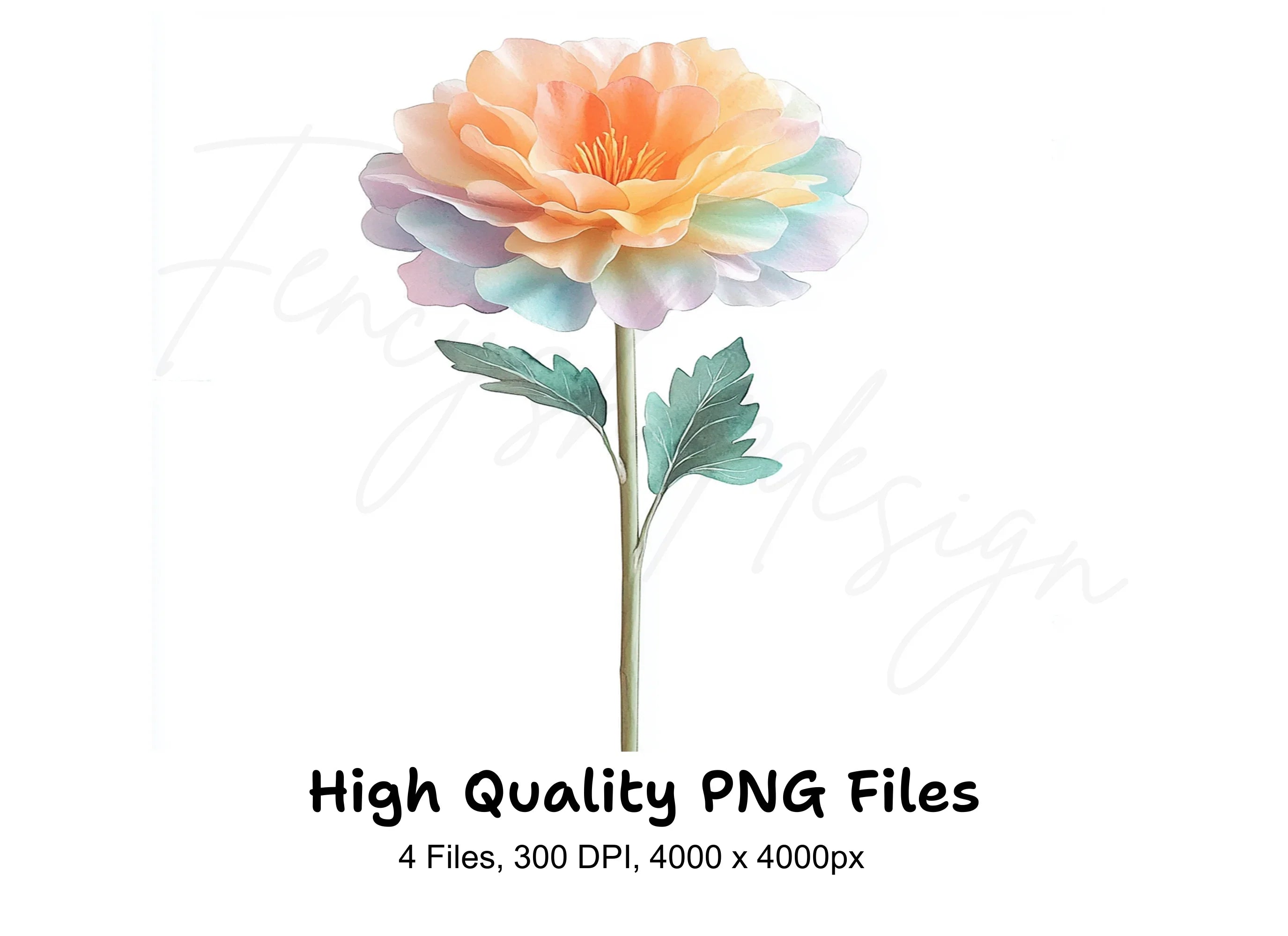 Soft Pastel Flowers Clipart Bundle