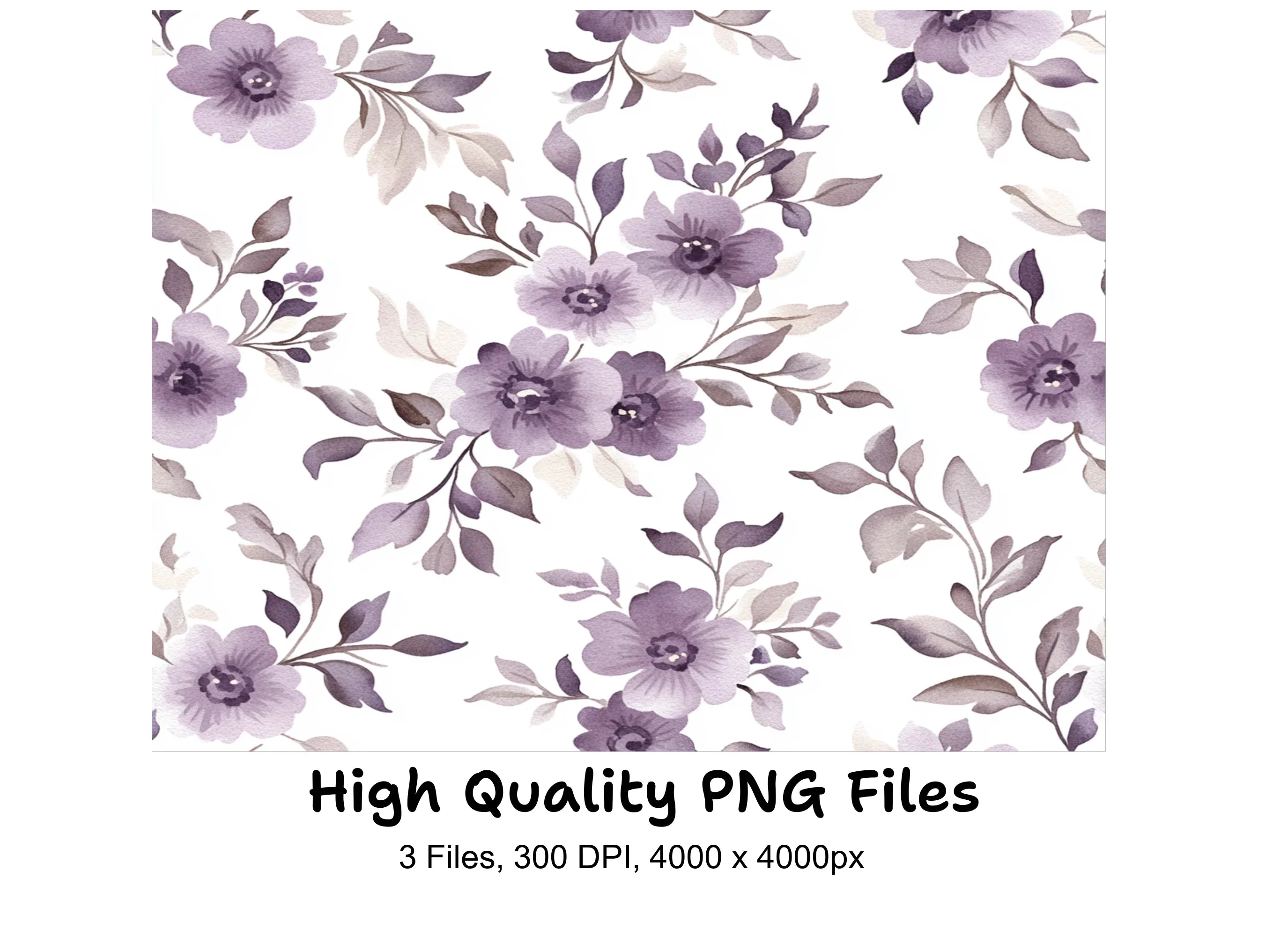 Elegant Purple Floral Clipart Bundle