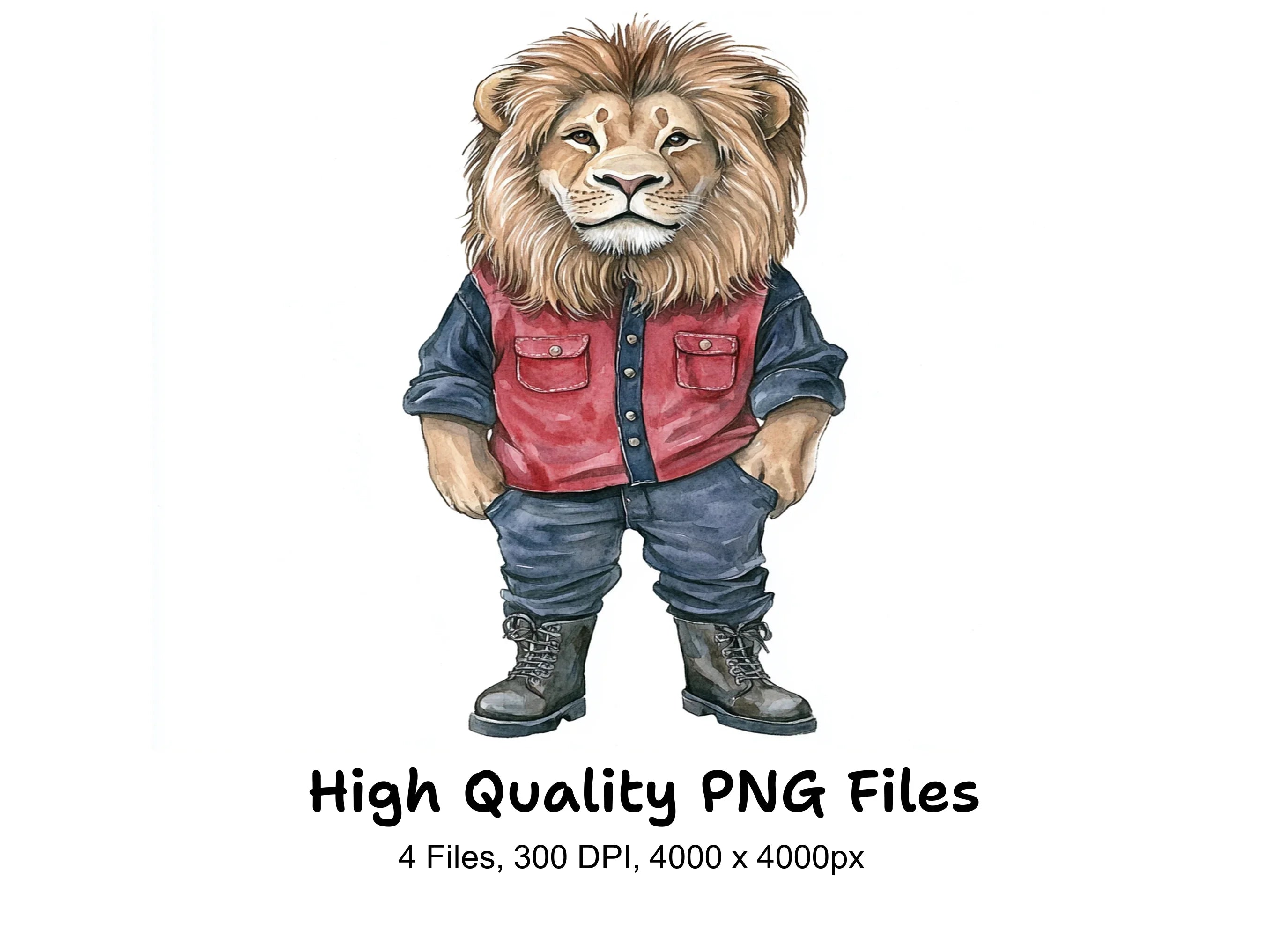 Stylish Lion Clipart Bundle