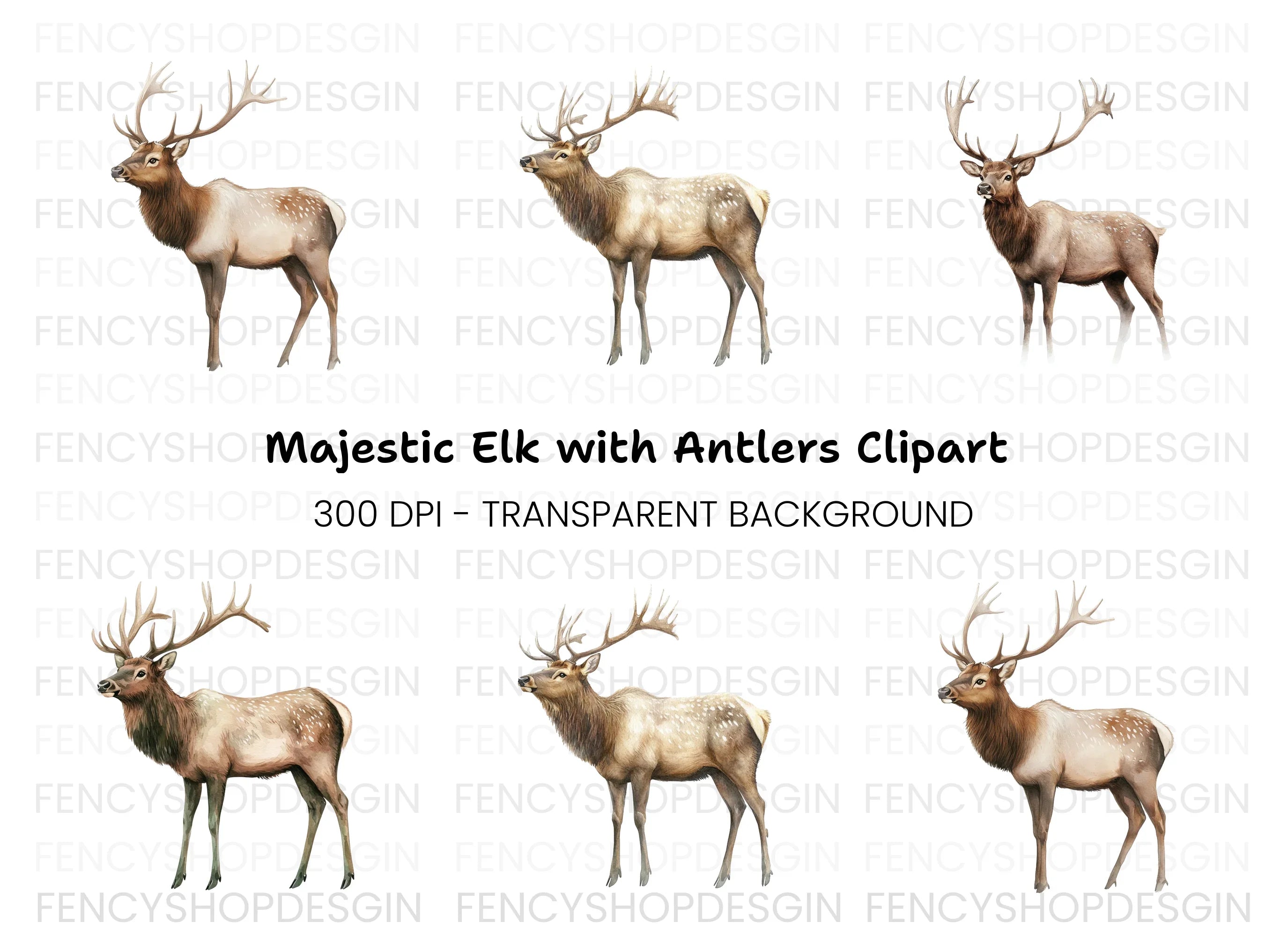 Majestic Elk Clipart Bundle