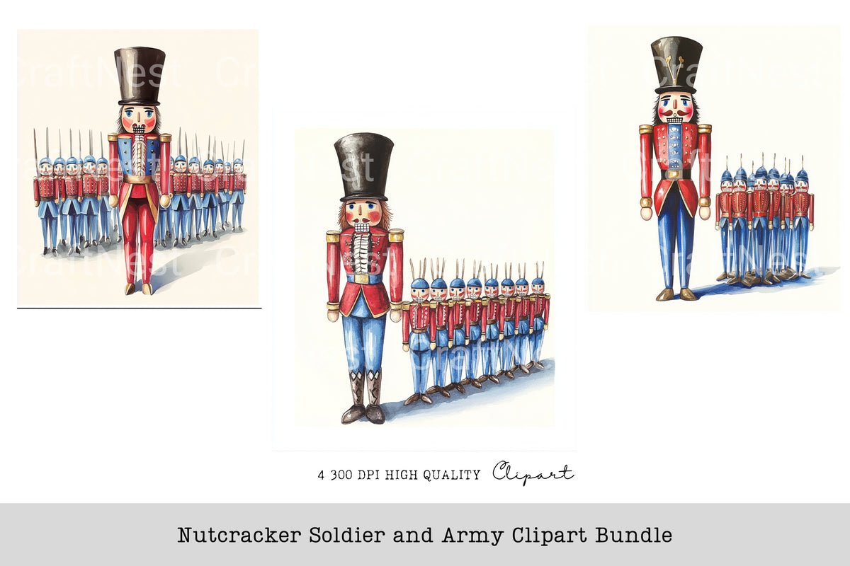 Nutcracker Soldier And Army Clipart Bundle
