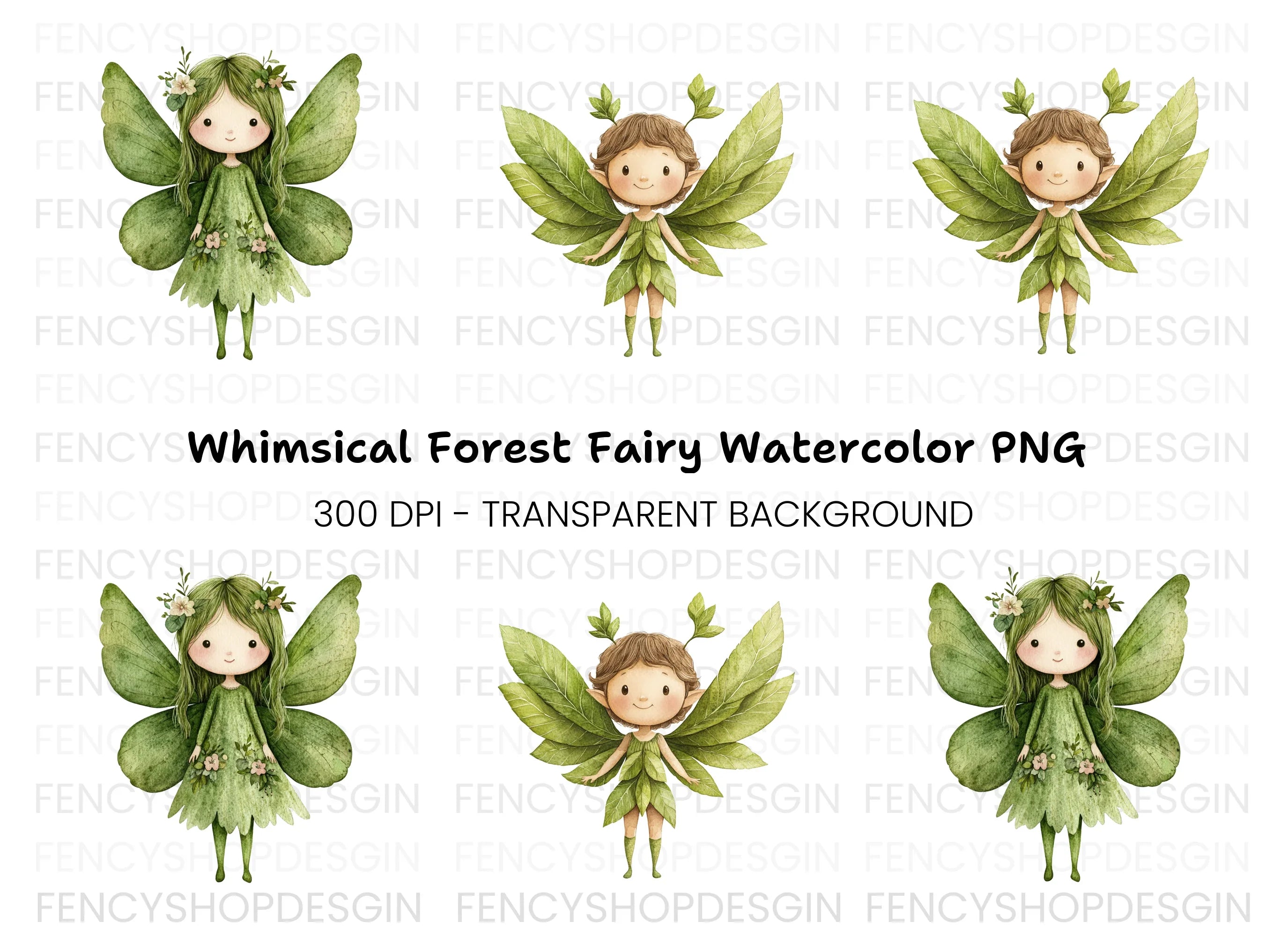 Whimsical Leaf Fairies Clipart Bundle