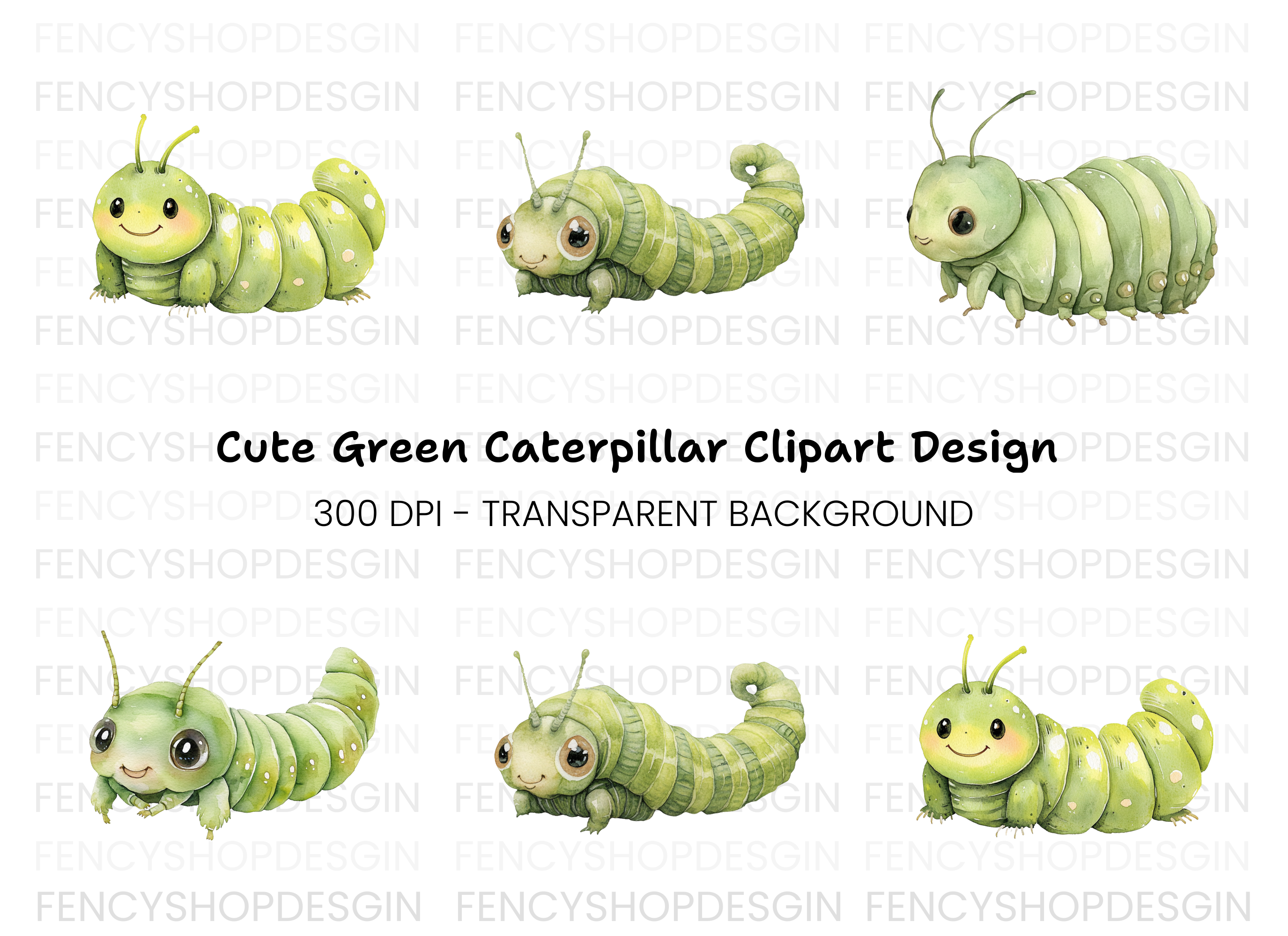 Adorable Caterpillar Clipart Bundle