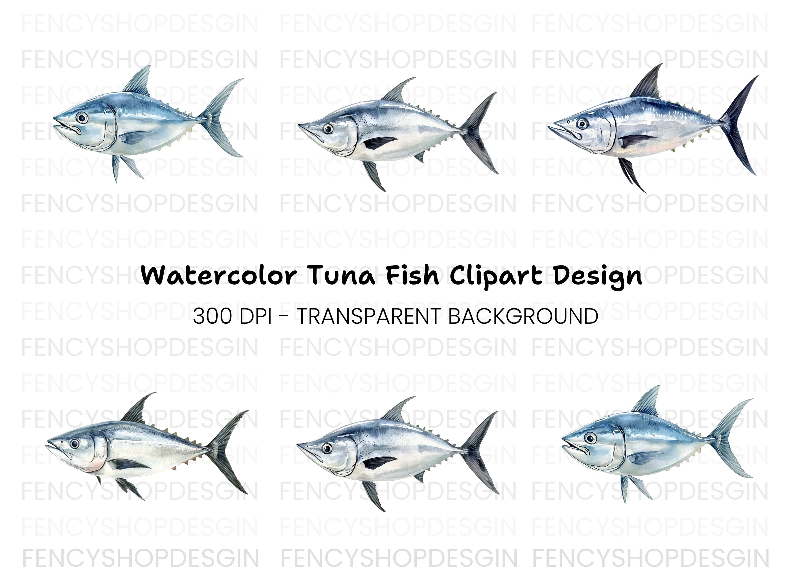 Tuna Fish Ocean Life Clipart Bundle