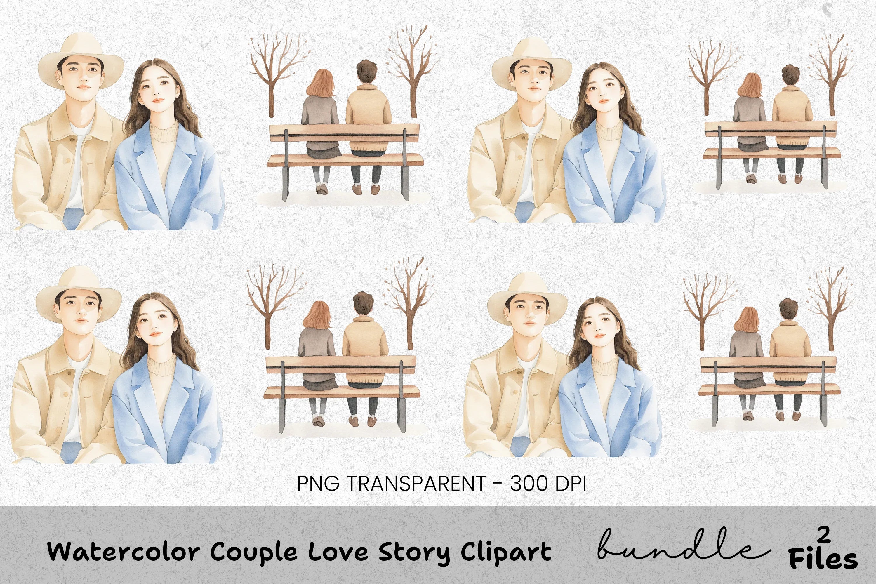 Couple Love Story Clipart Bundle