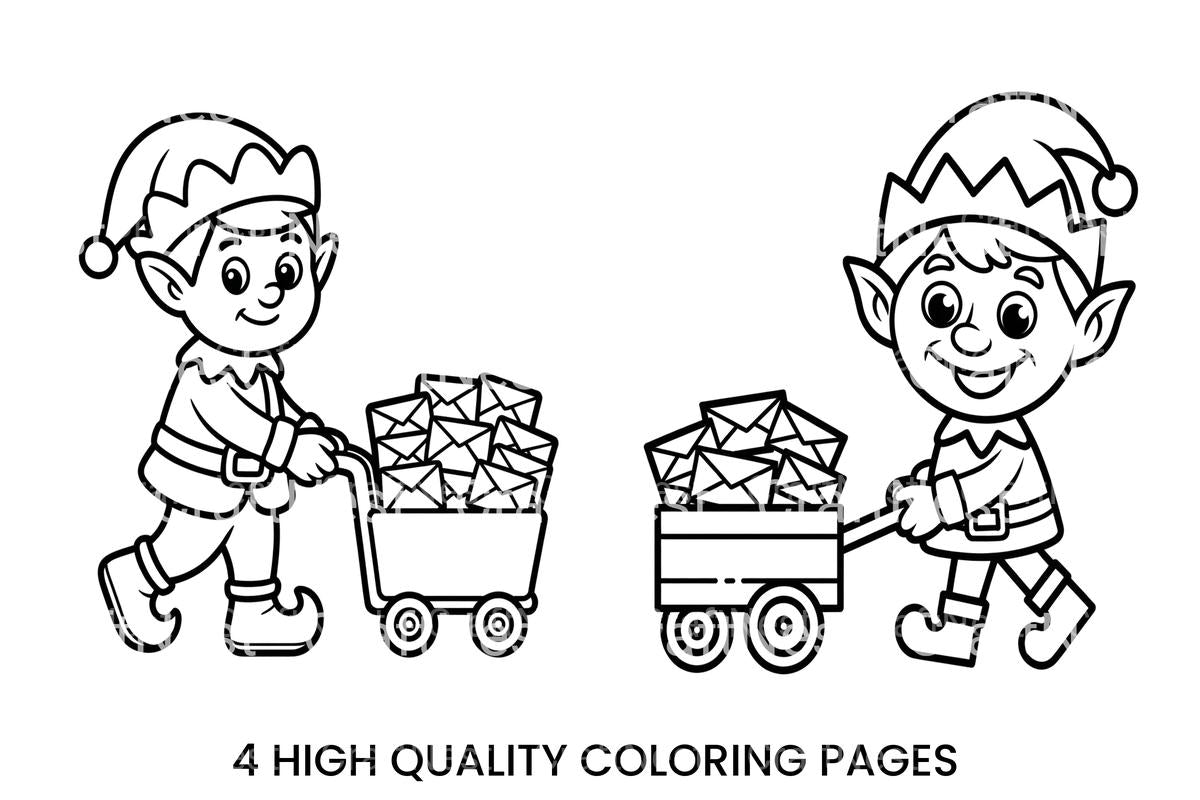 Christmas Elf Mail Delivery Coloring Books