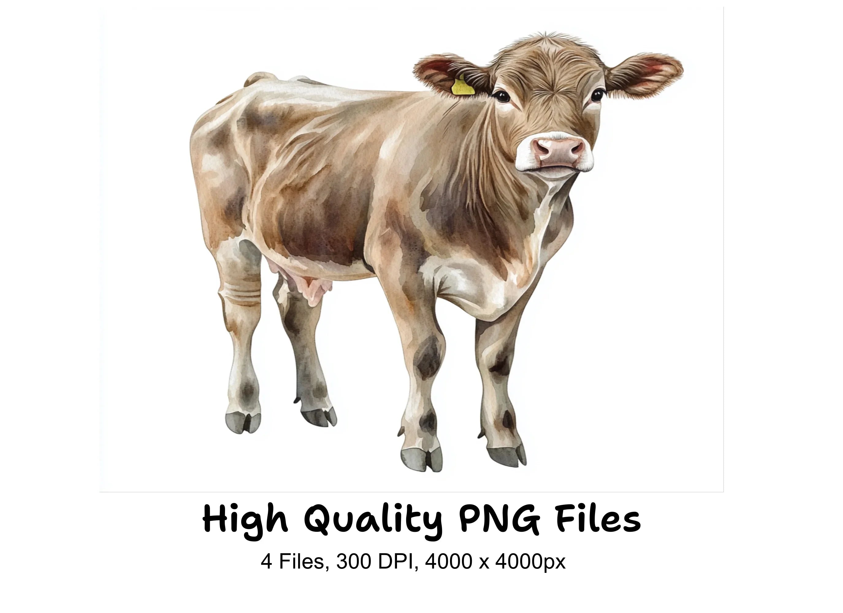 Cute Brown Calf Illustrations Clipart Bundle