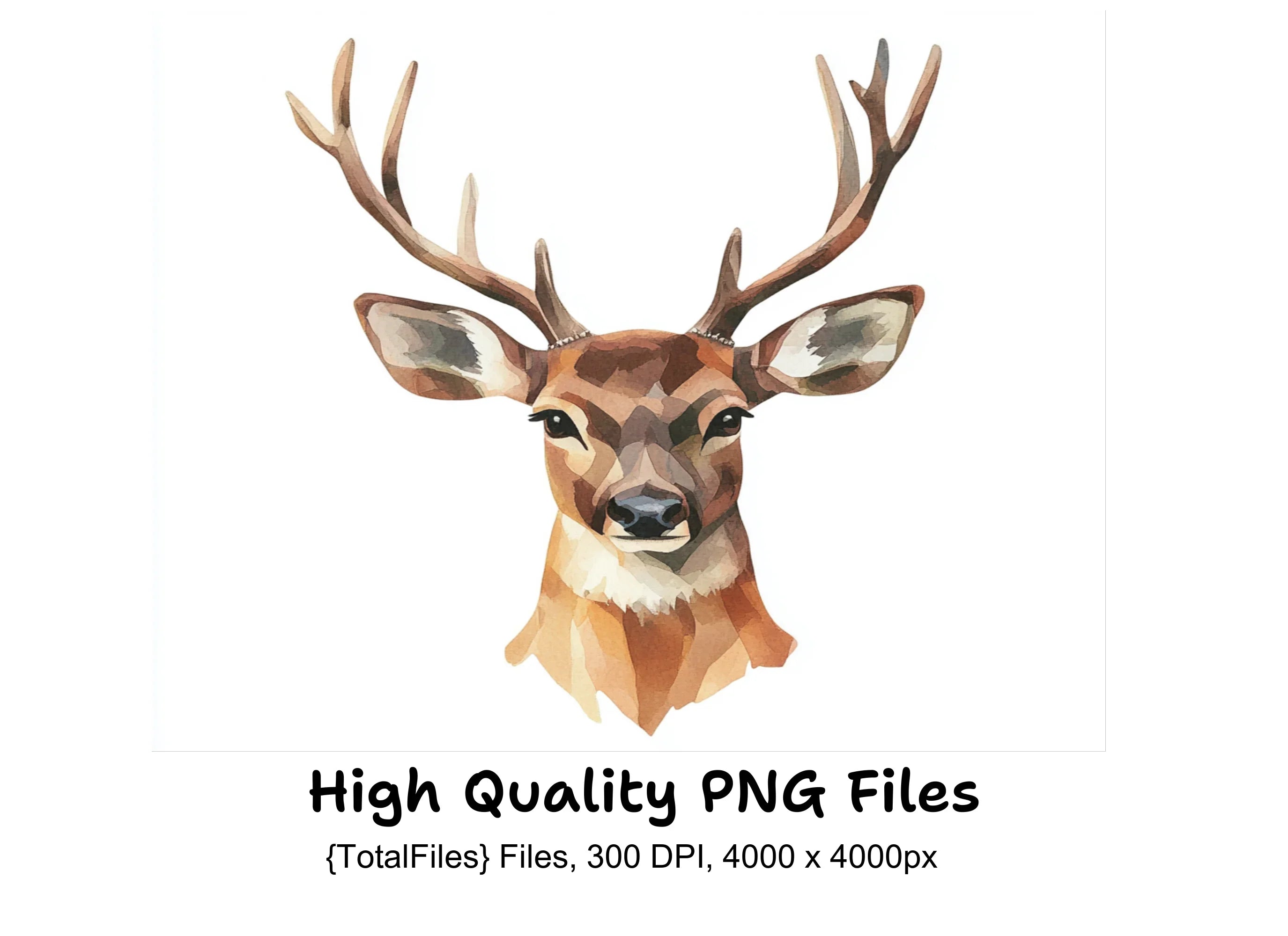 Deer Head Clipart Bundle