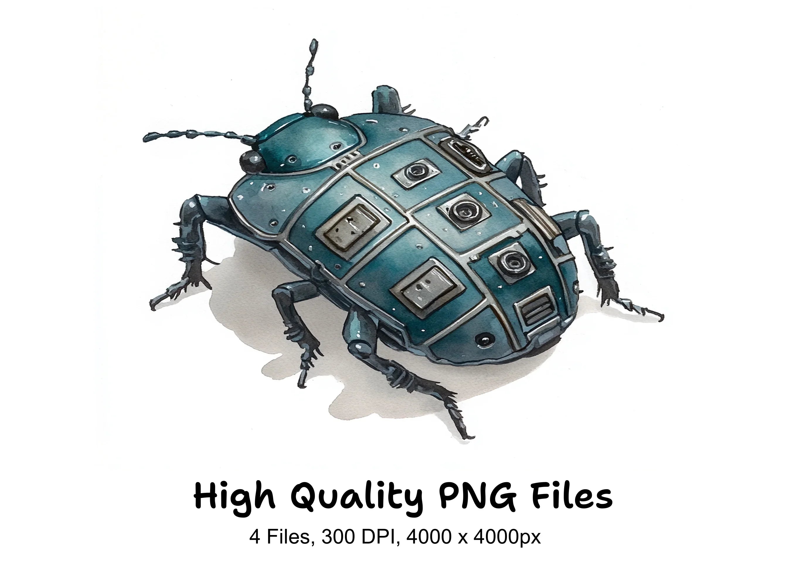 Steampunk Robot Beetle Clipart Bundle