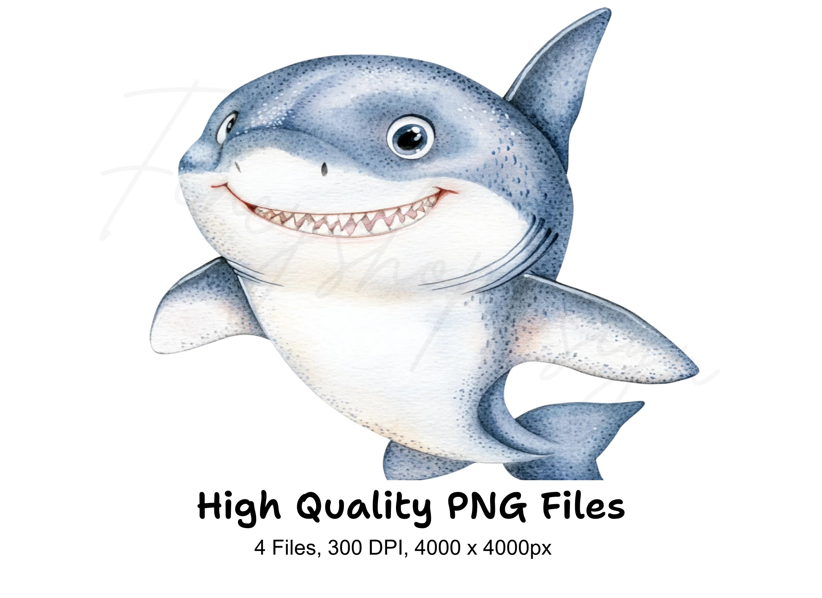 Cute Baby Shark Clipart Bundle