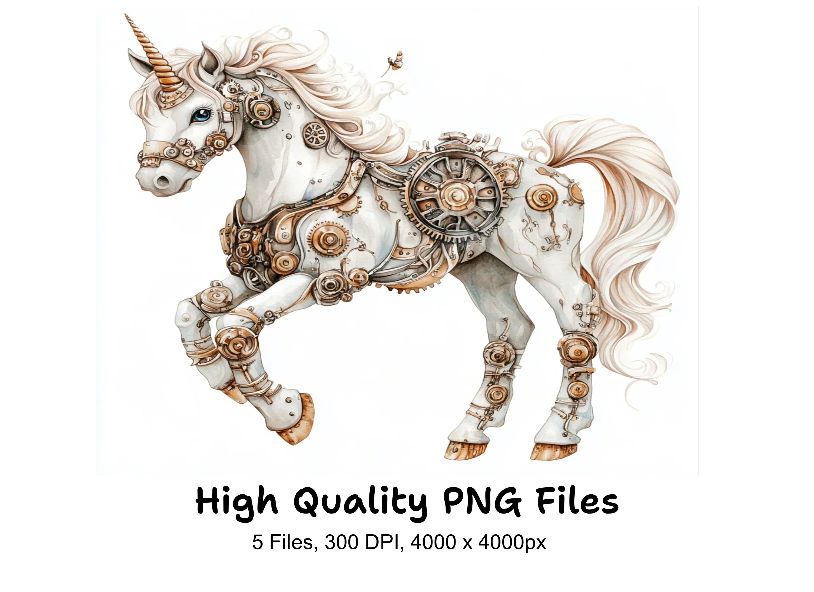 Steampunk Unicorns Clipart Bundle