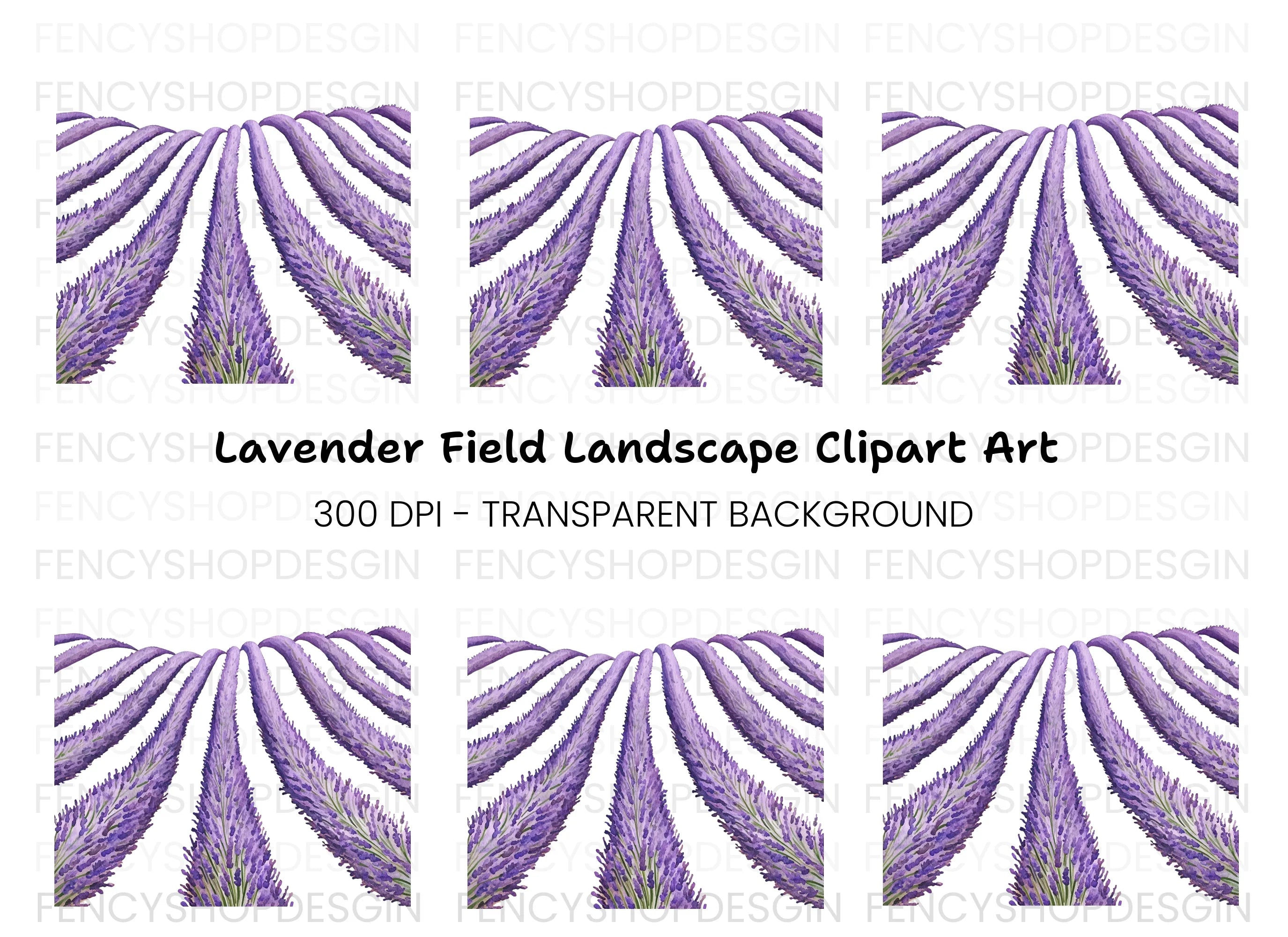 Lavender Field Clipart Bundle