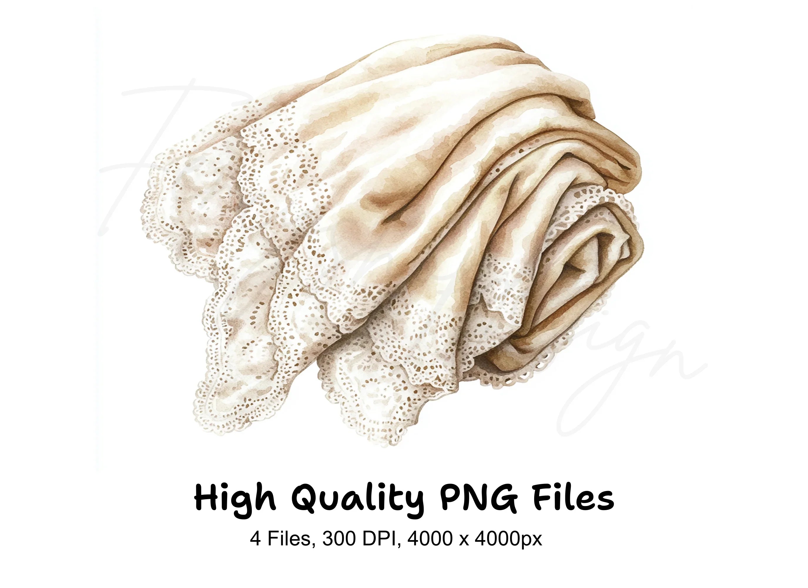 Vintage Lace Linens Clipart Bundle