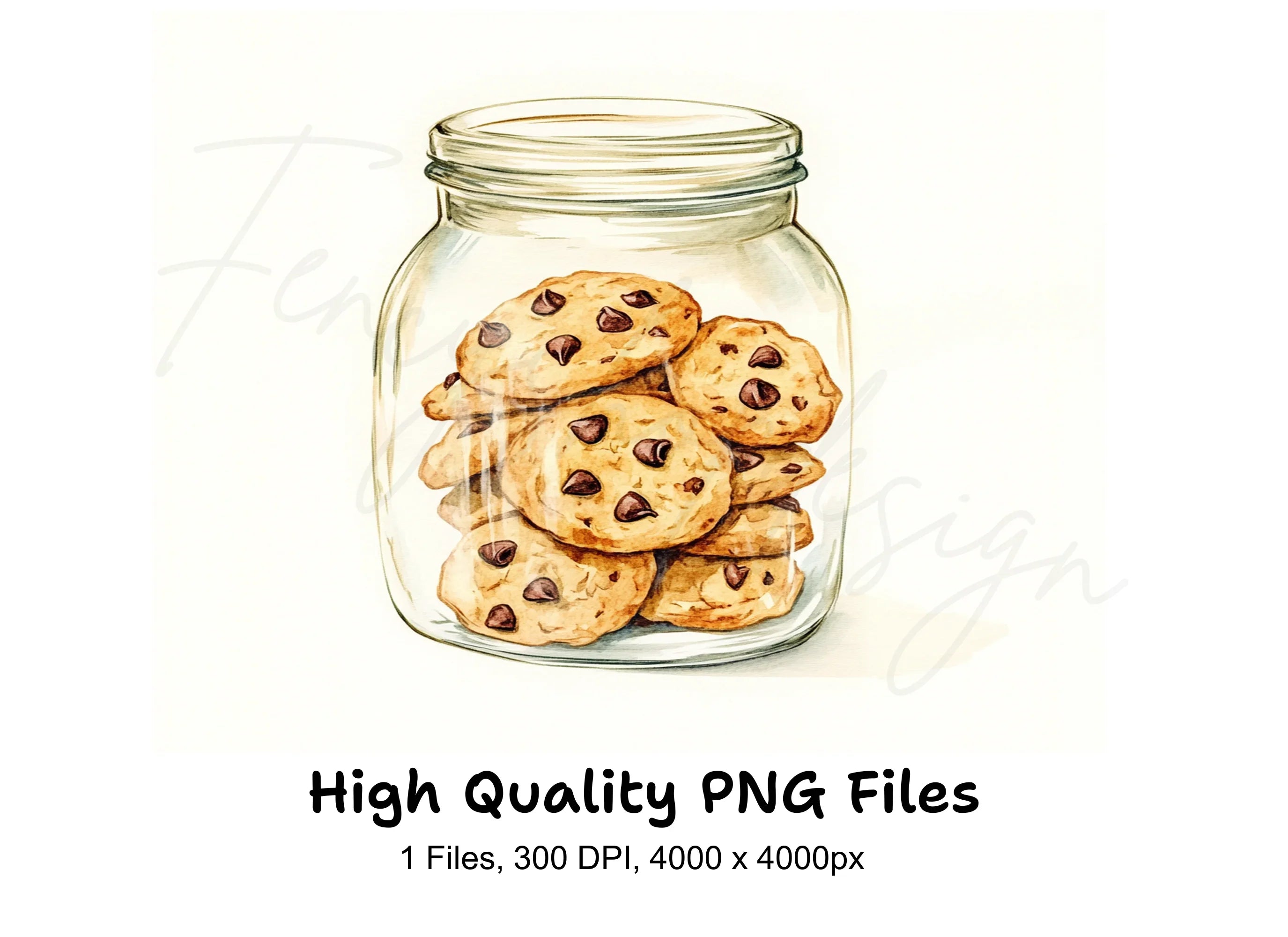 Chocolate Chip Cookies Jar Clipart Bundle