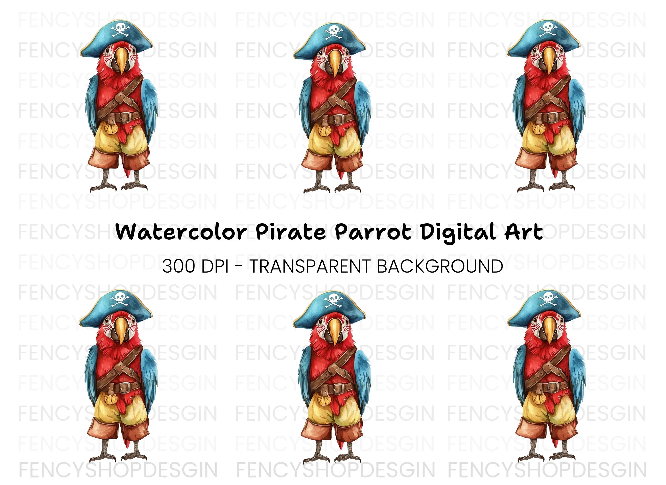 Pirate Parrot Clipart Bundle