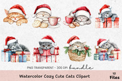 Cozy Cute Cats Clipart Bundle - CraftNest - Digital Crafting and Art