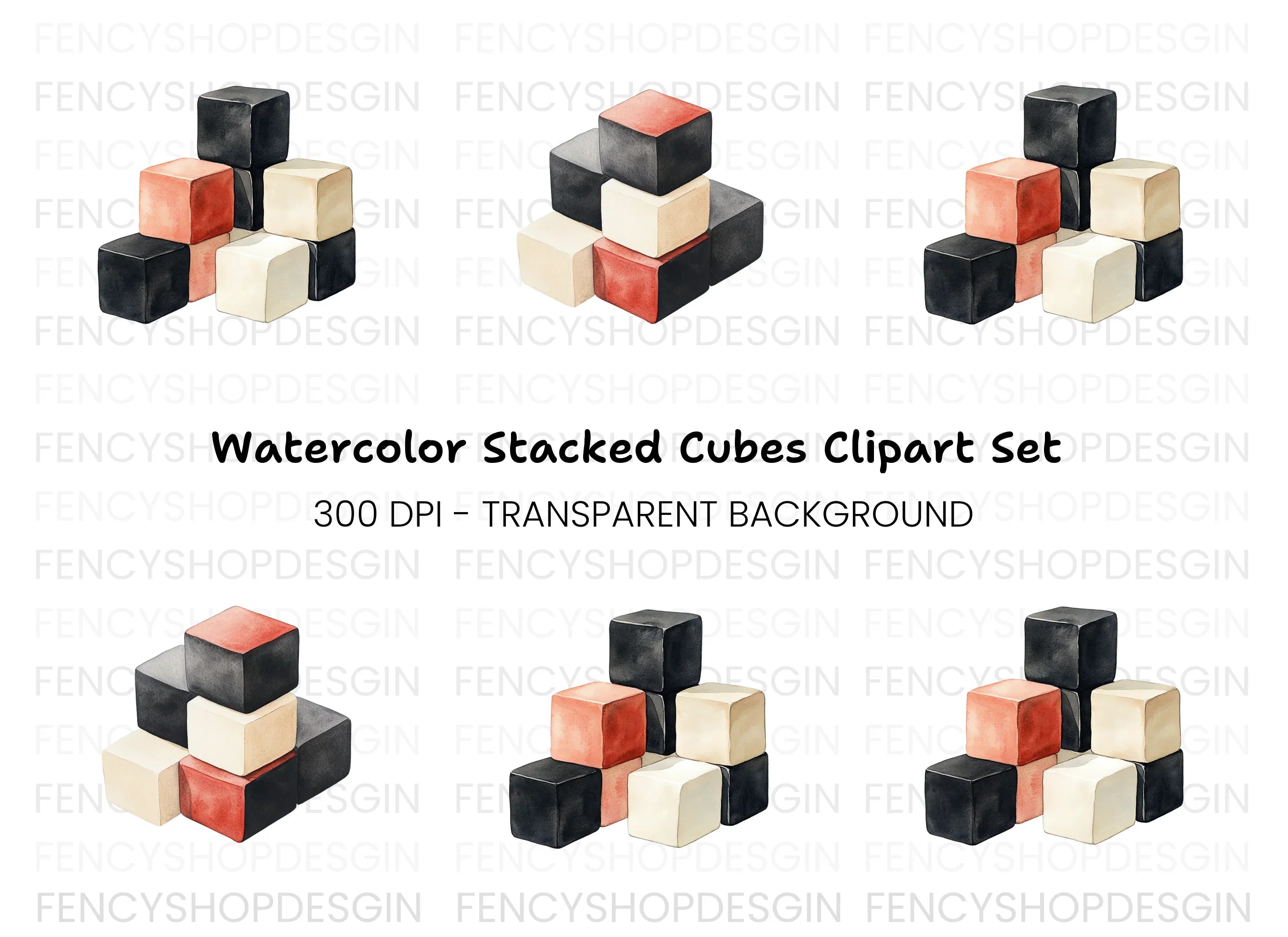 Geometric Blocks Clipart Bundle