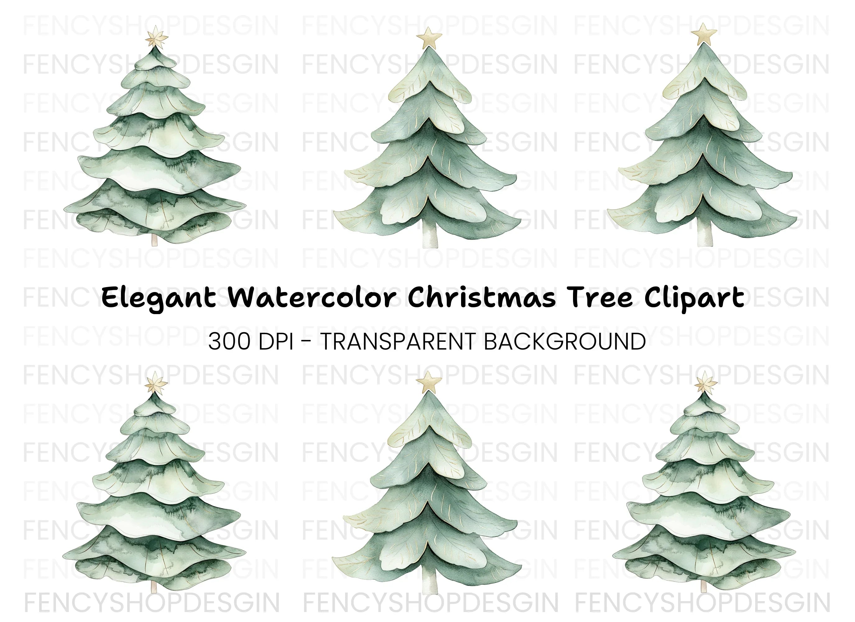 Christmas Tree Clipart Bundle