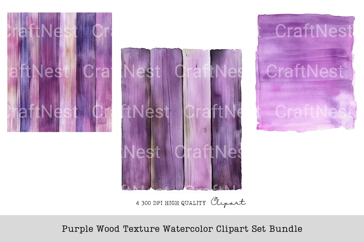 Purple Wood Texture Clipart Bundle