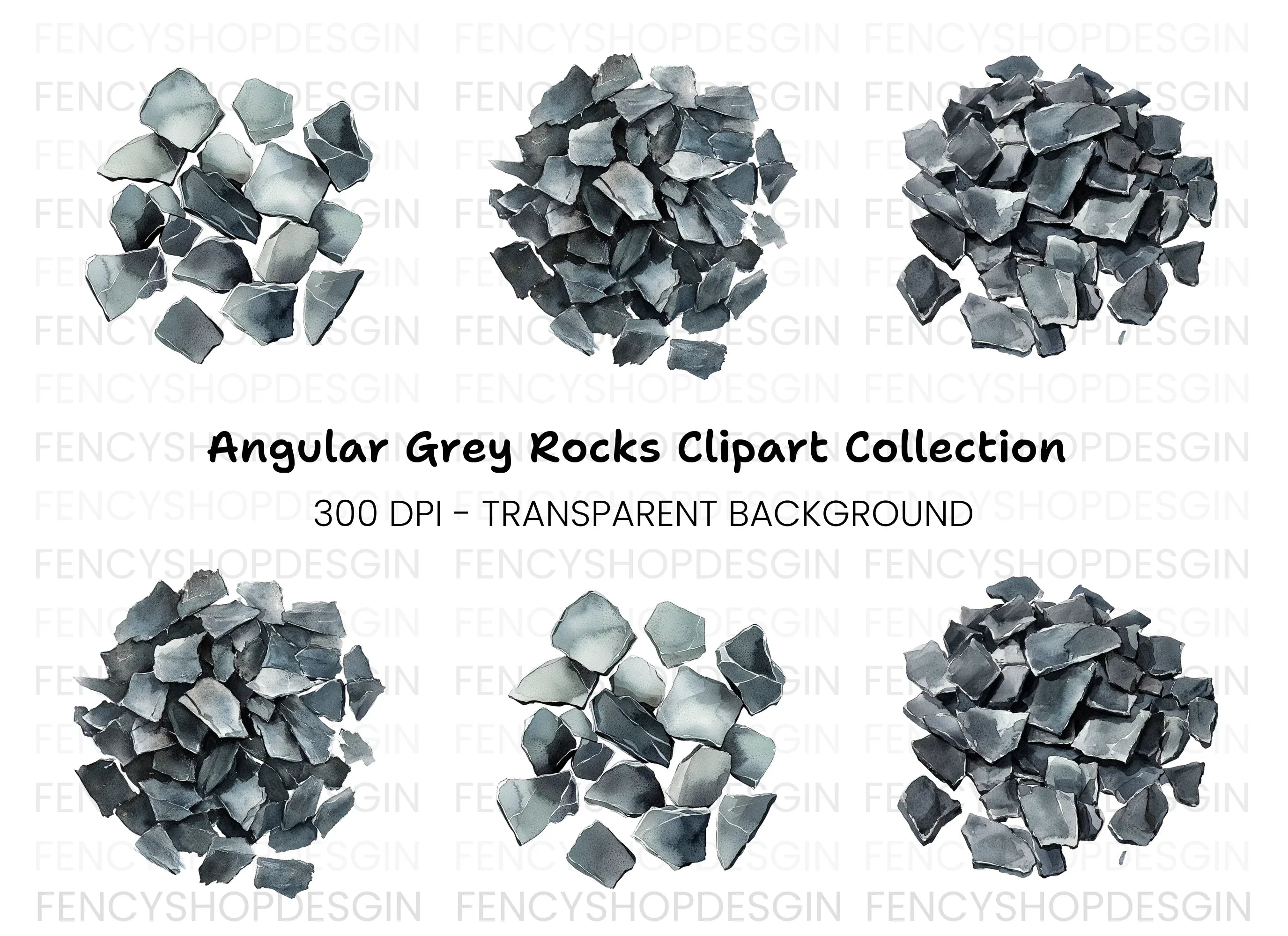 Stone Shard Clipart Bundle