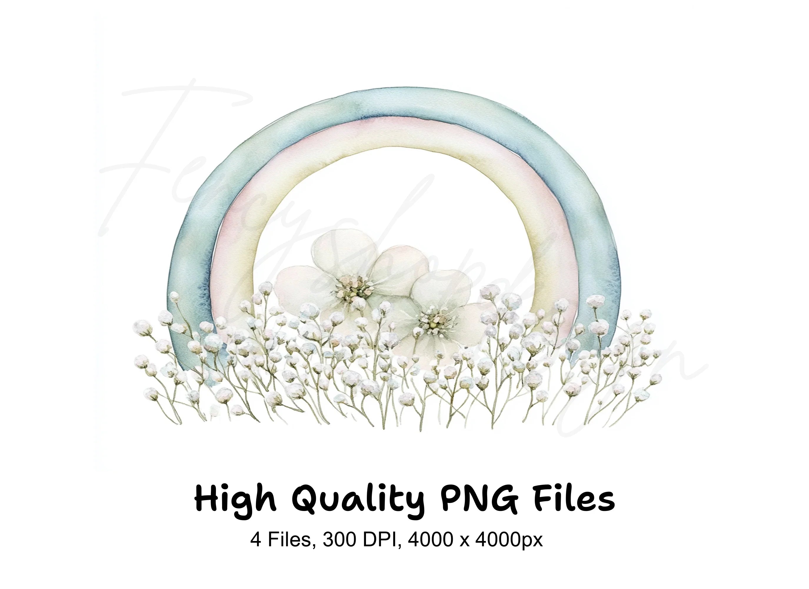 Pastel Rainbow Clipart Bundle