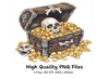 Pirate Treasure Chests with Skulls Clipart Bundle