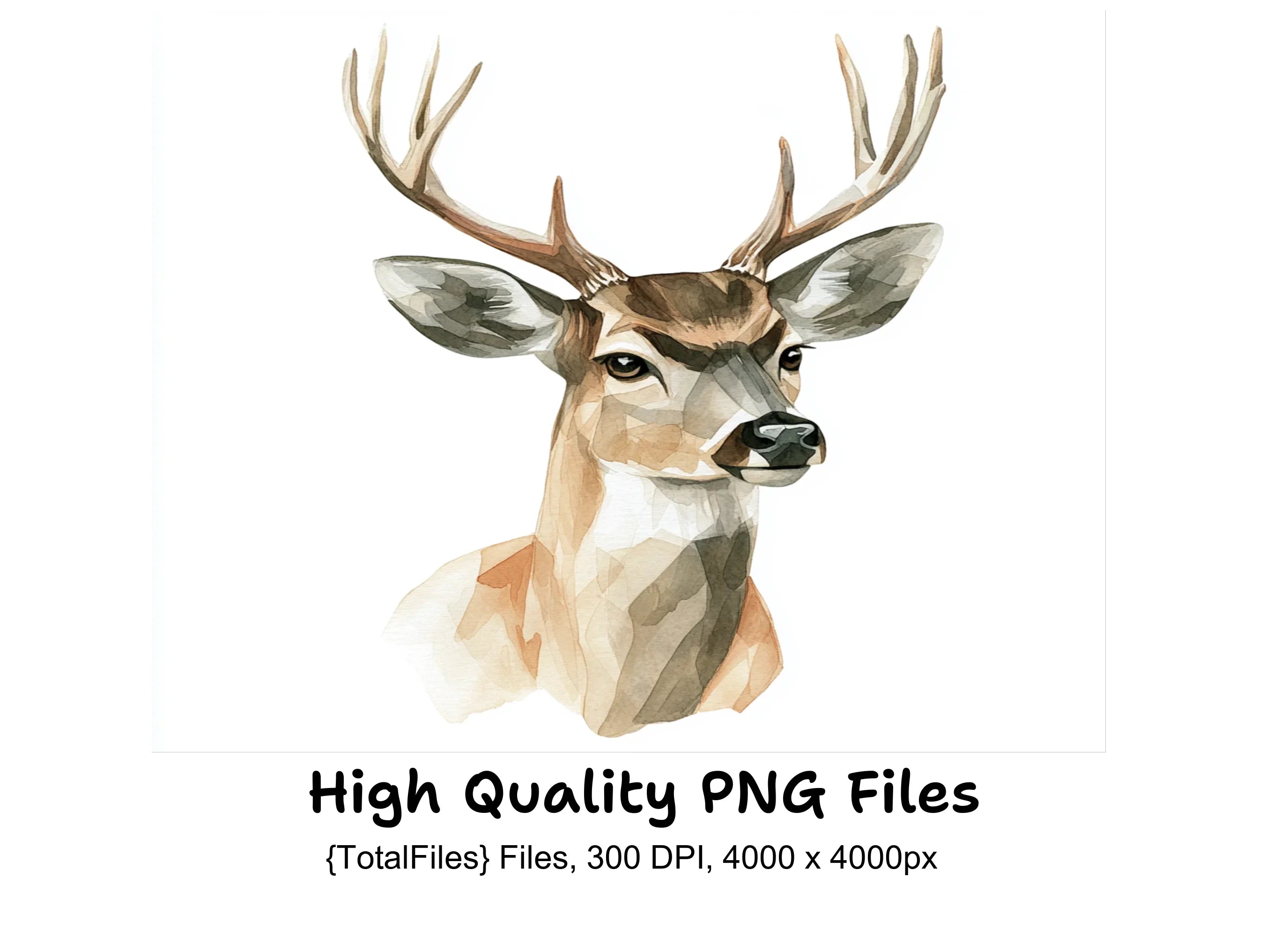Deer Head Clipart Bundle