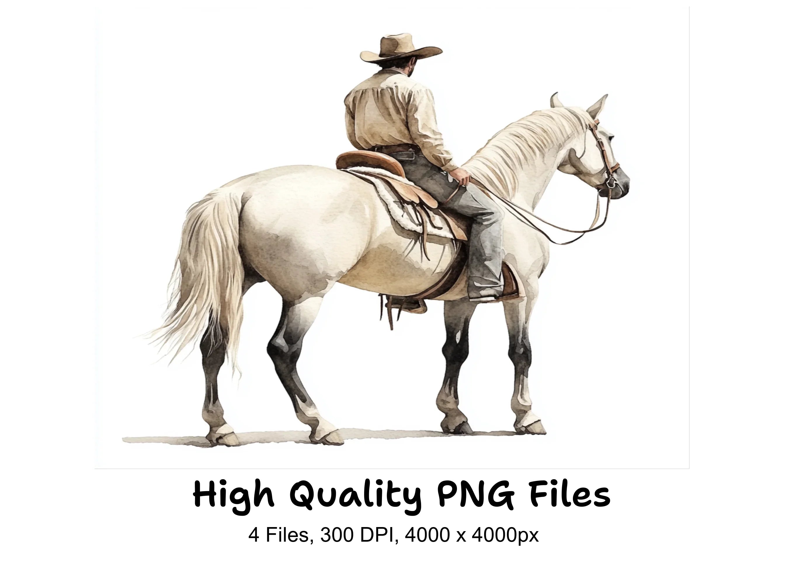 Cowboy Riding Horse Clipart Bundle