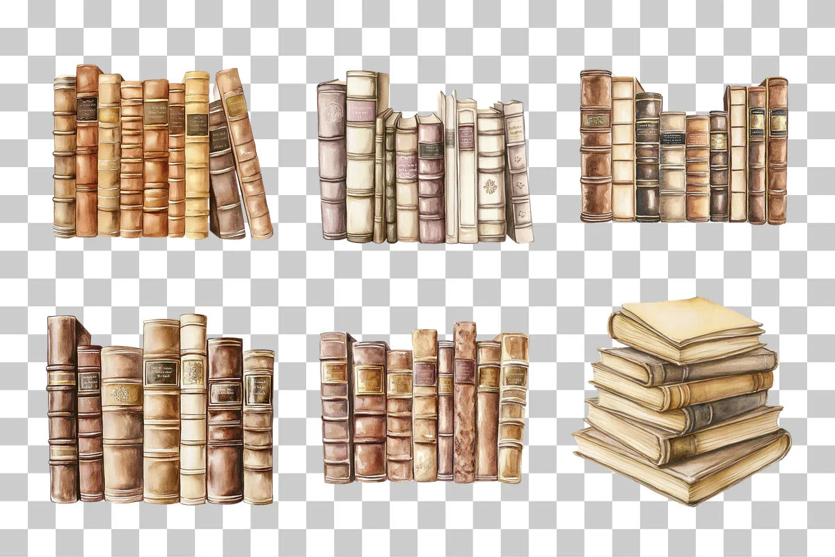 Antique Books Illustration Clipart Bundle - CraftNest - Digital Crafting and Art