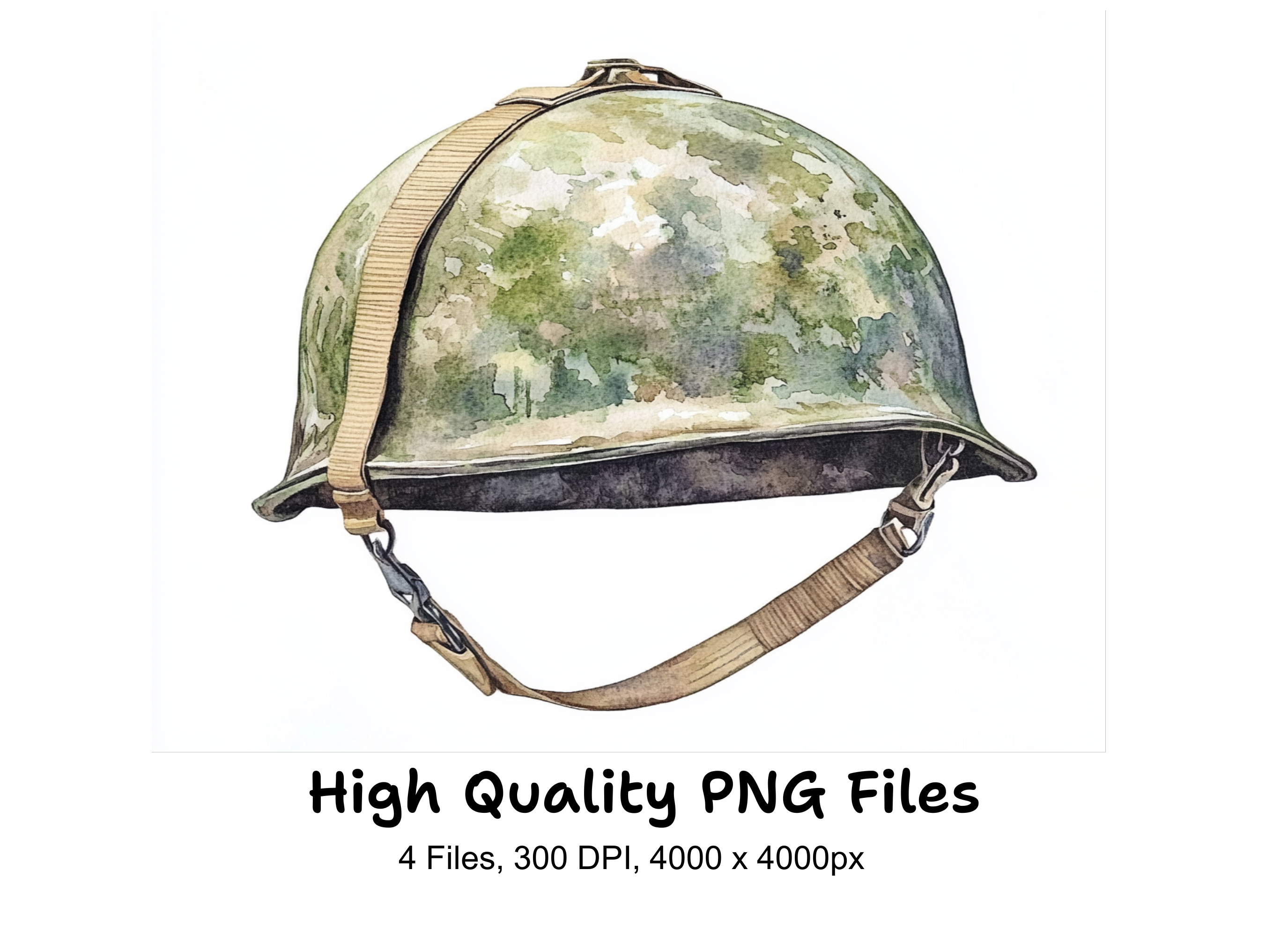 Vintage Military Helmets Clipart Bundle