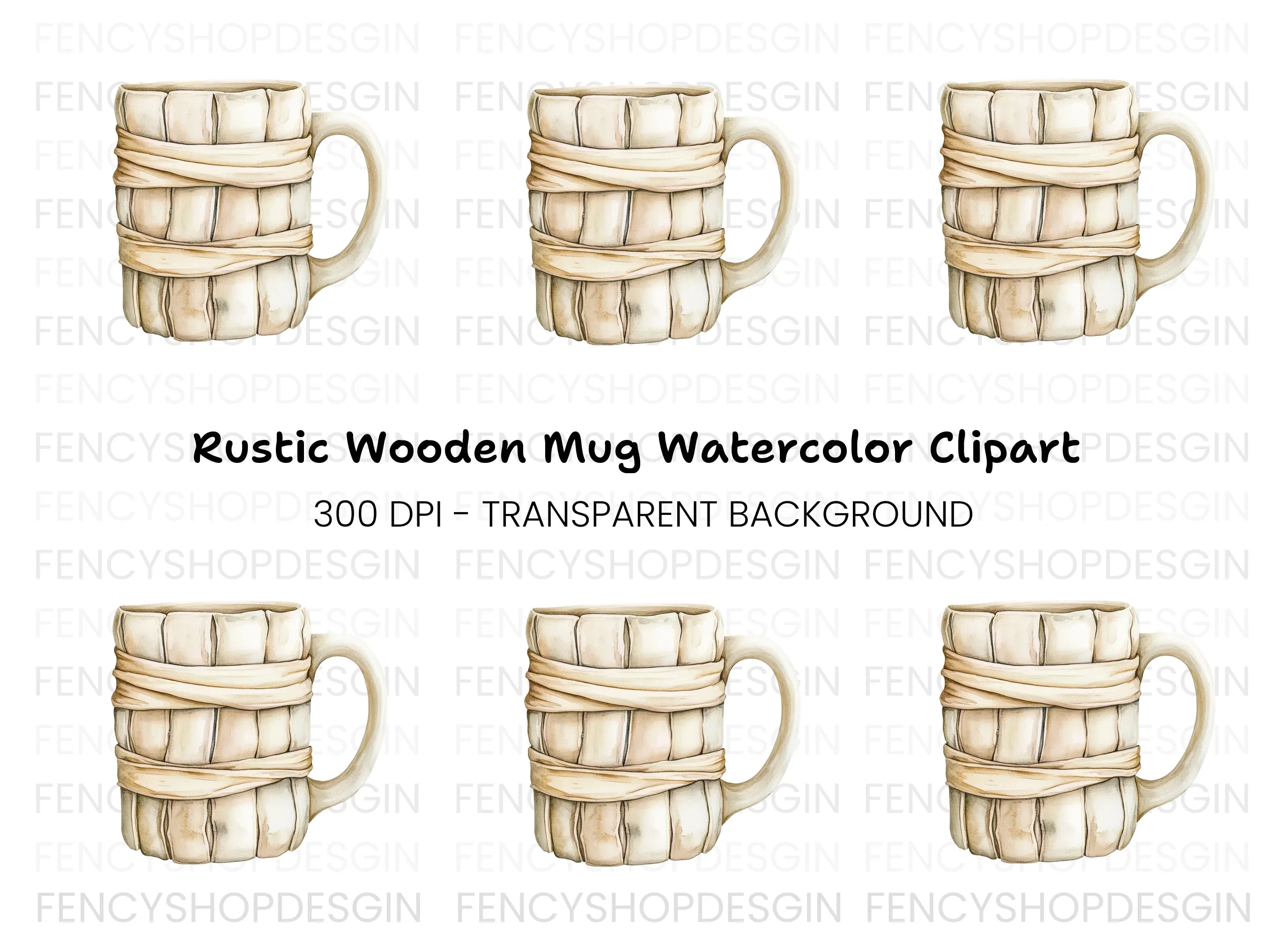 Rustic Wooden Clipart Bundle