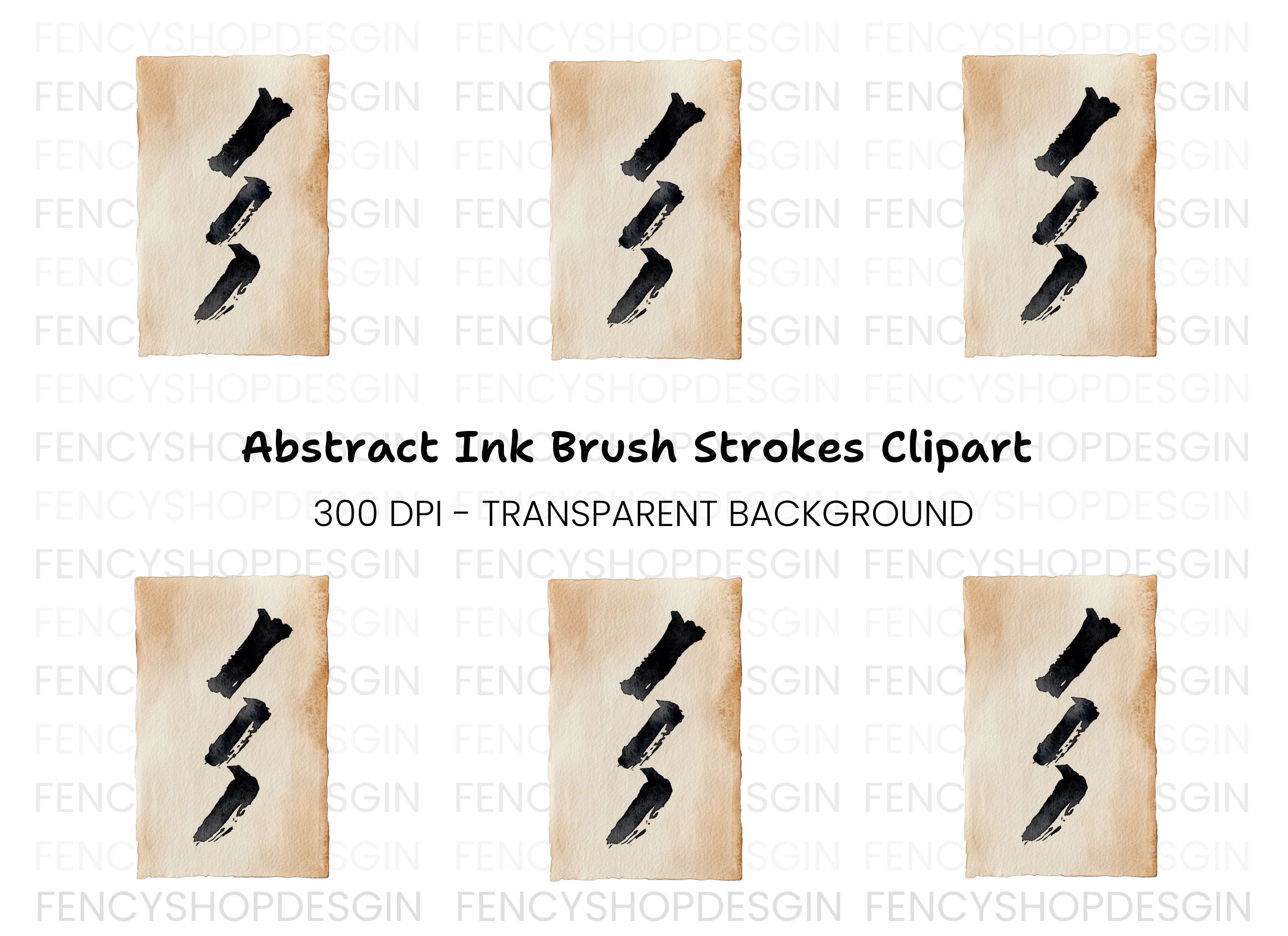 Minimalist Ink Strokes Clipart Bundle