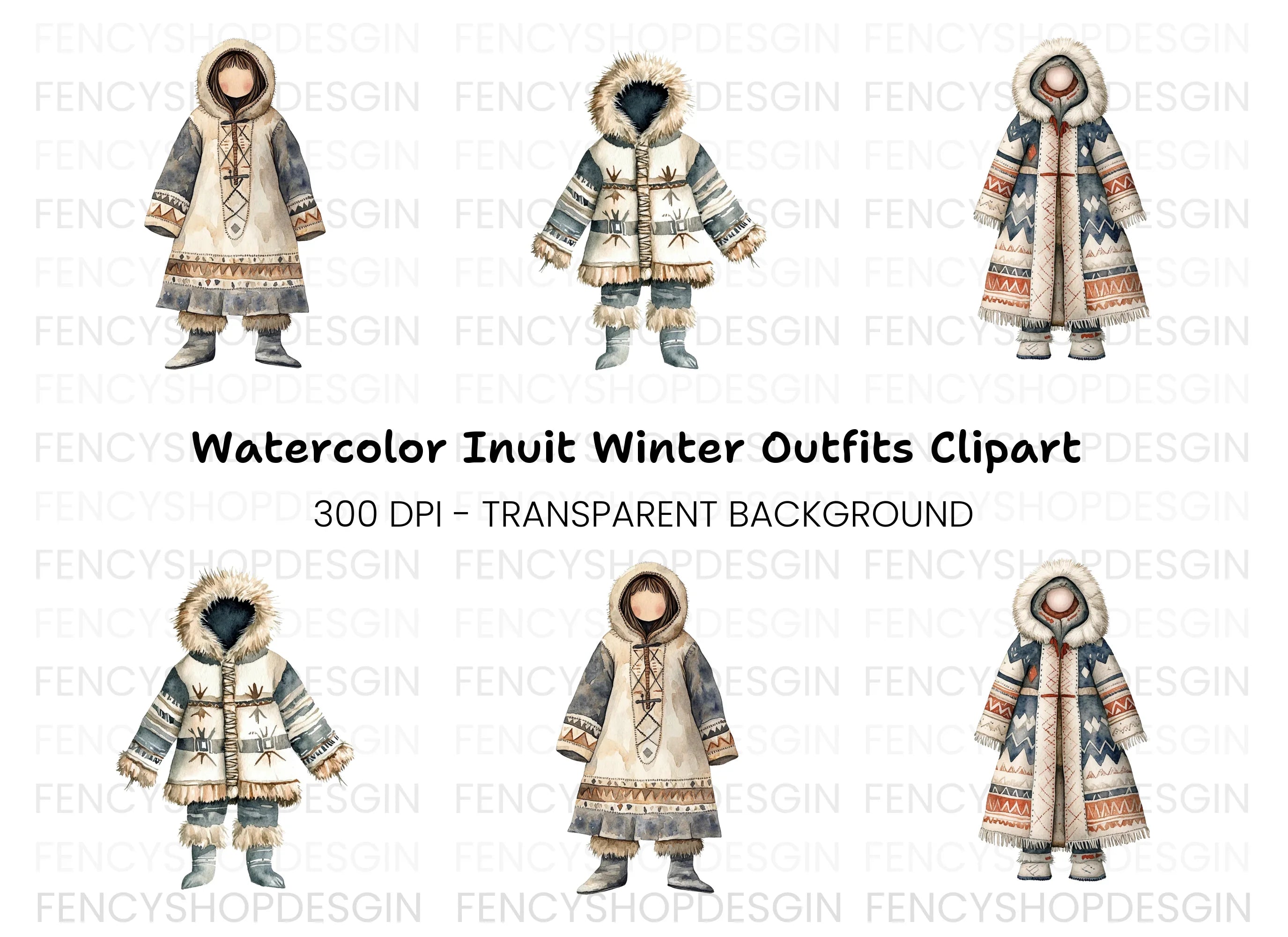 Inuit Clothing Clipart Bundle