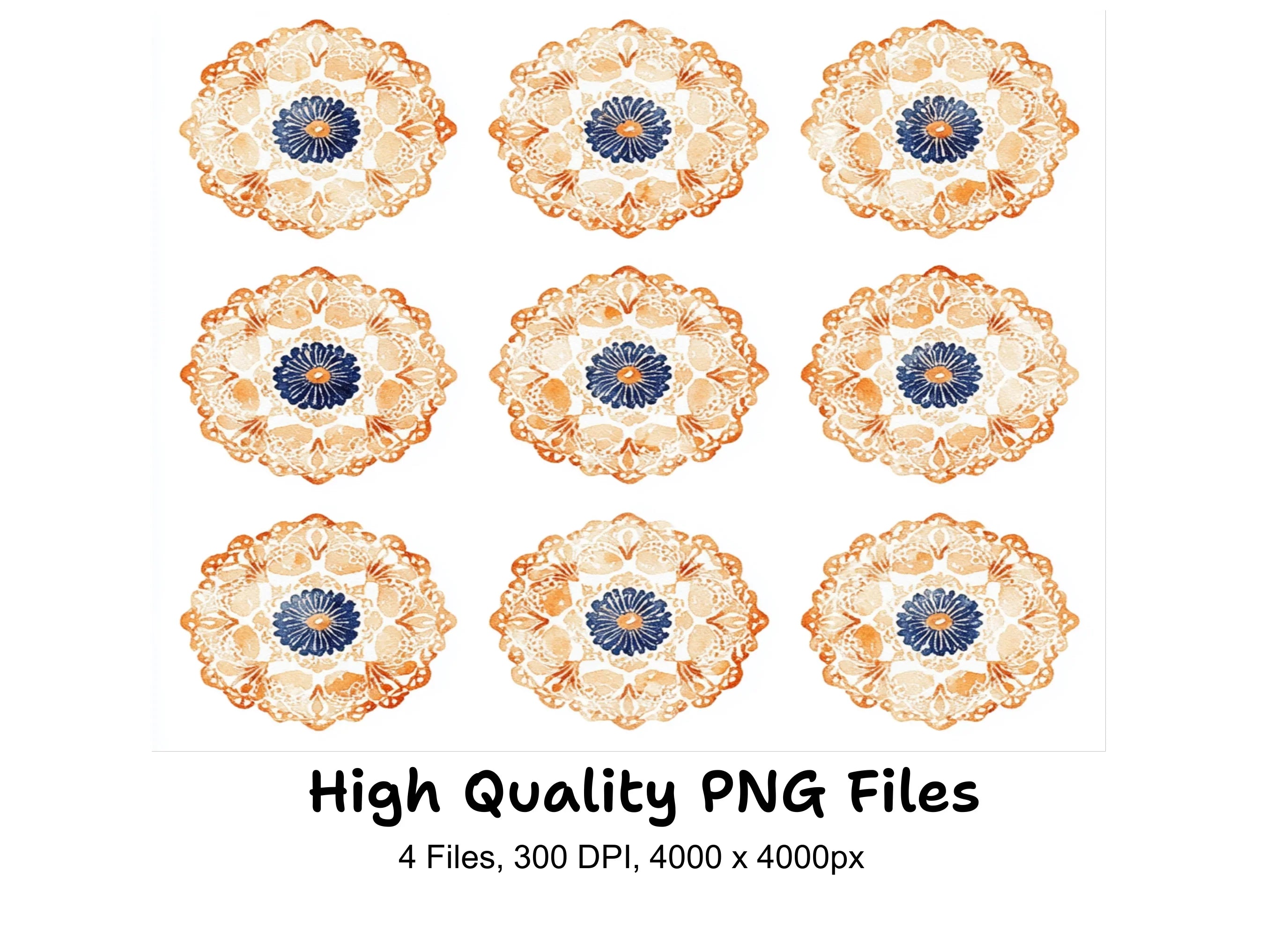 Boho Mandala Floral Patterns Clipart Bundle