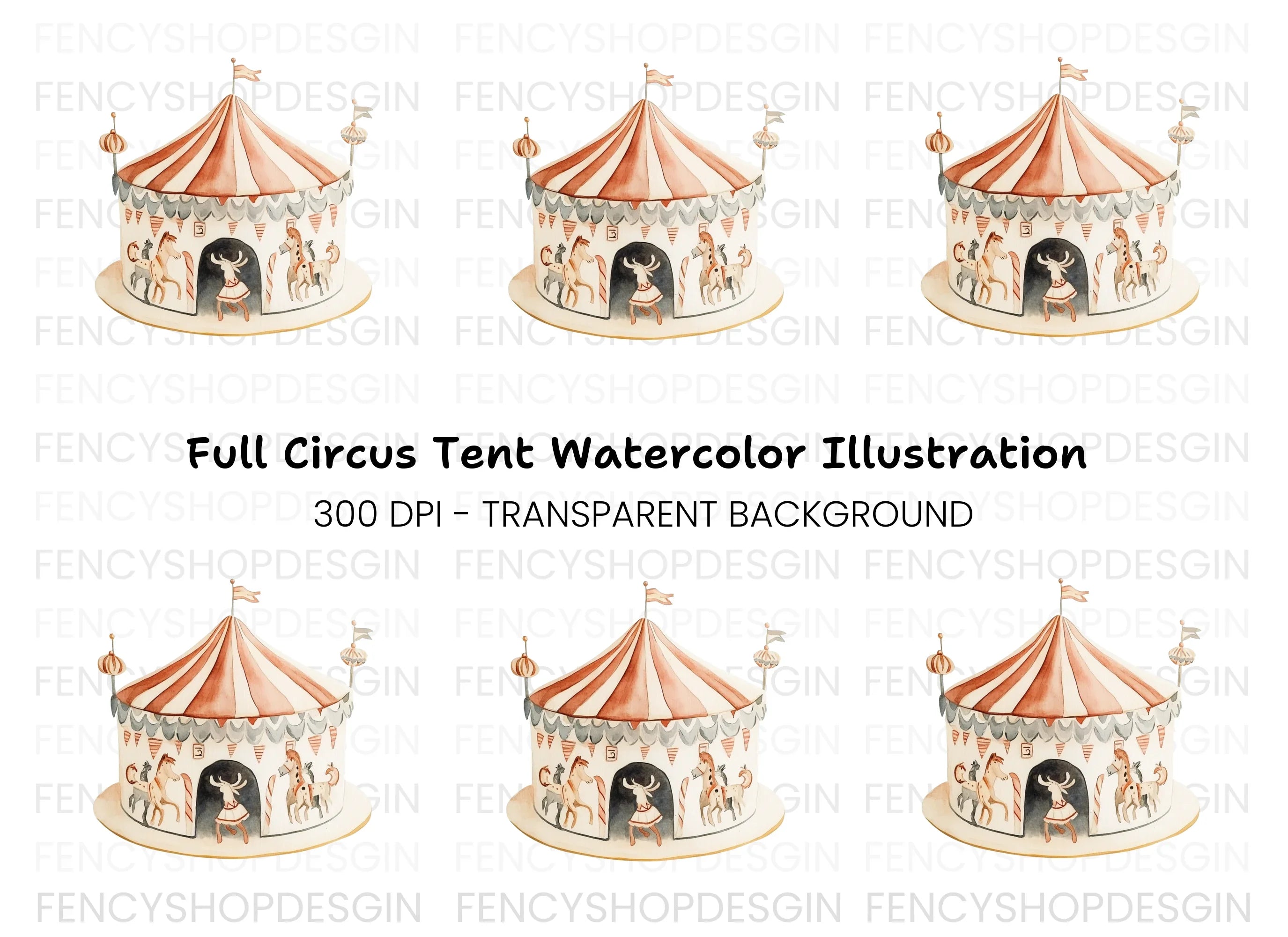 Carousel Tent Clipart Bundle