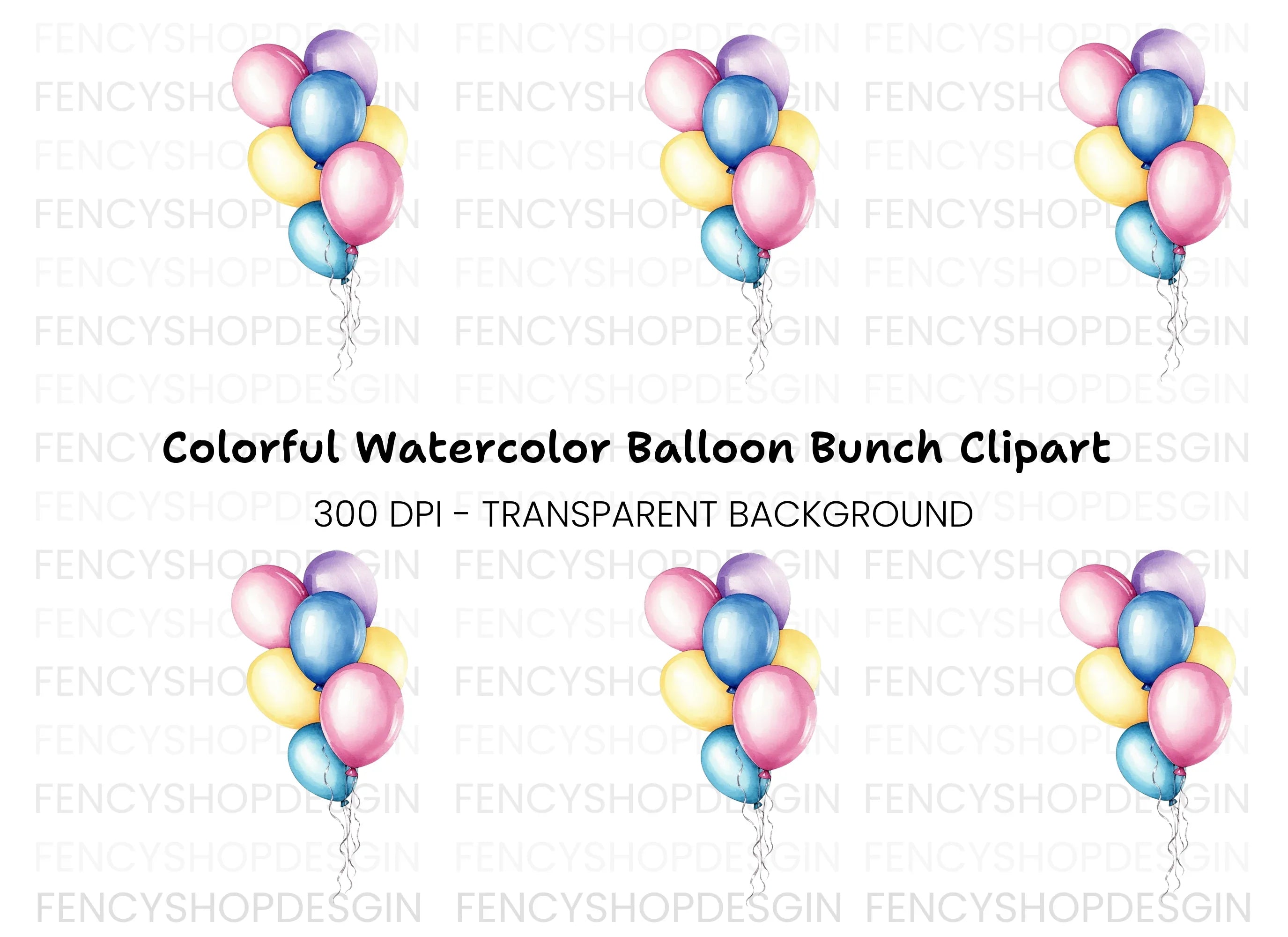 Party Balloons Clipart Bundle