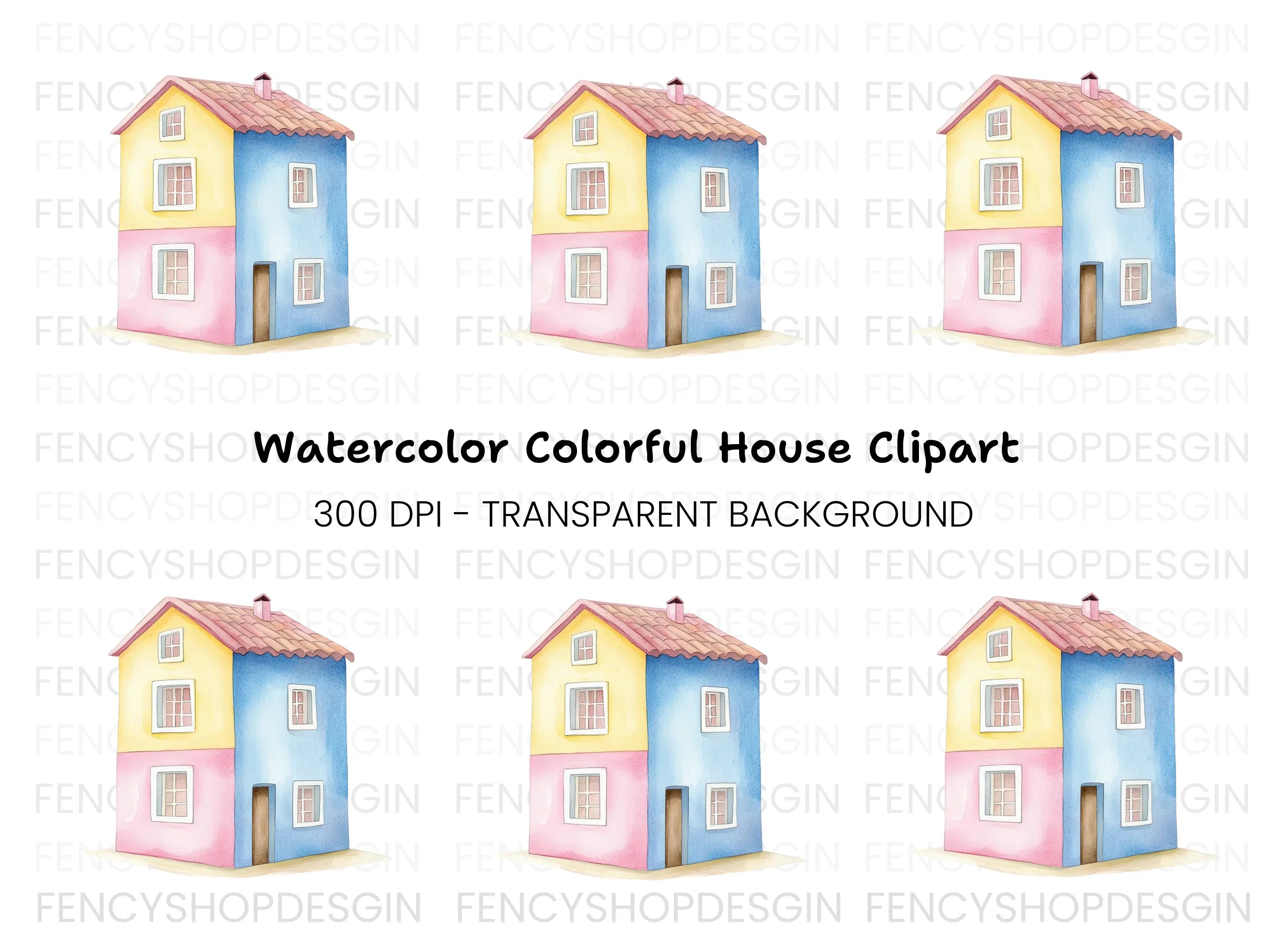 Colorful House Clipart Bundle