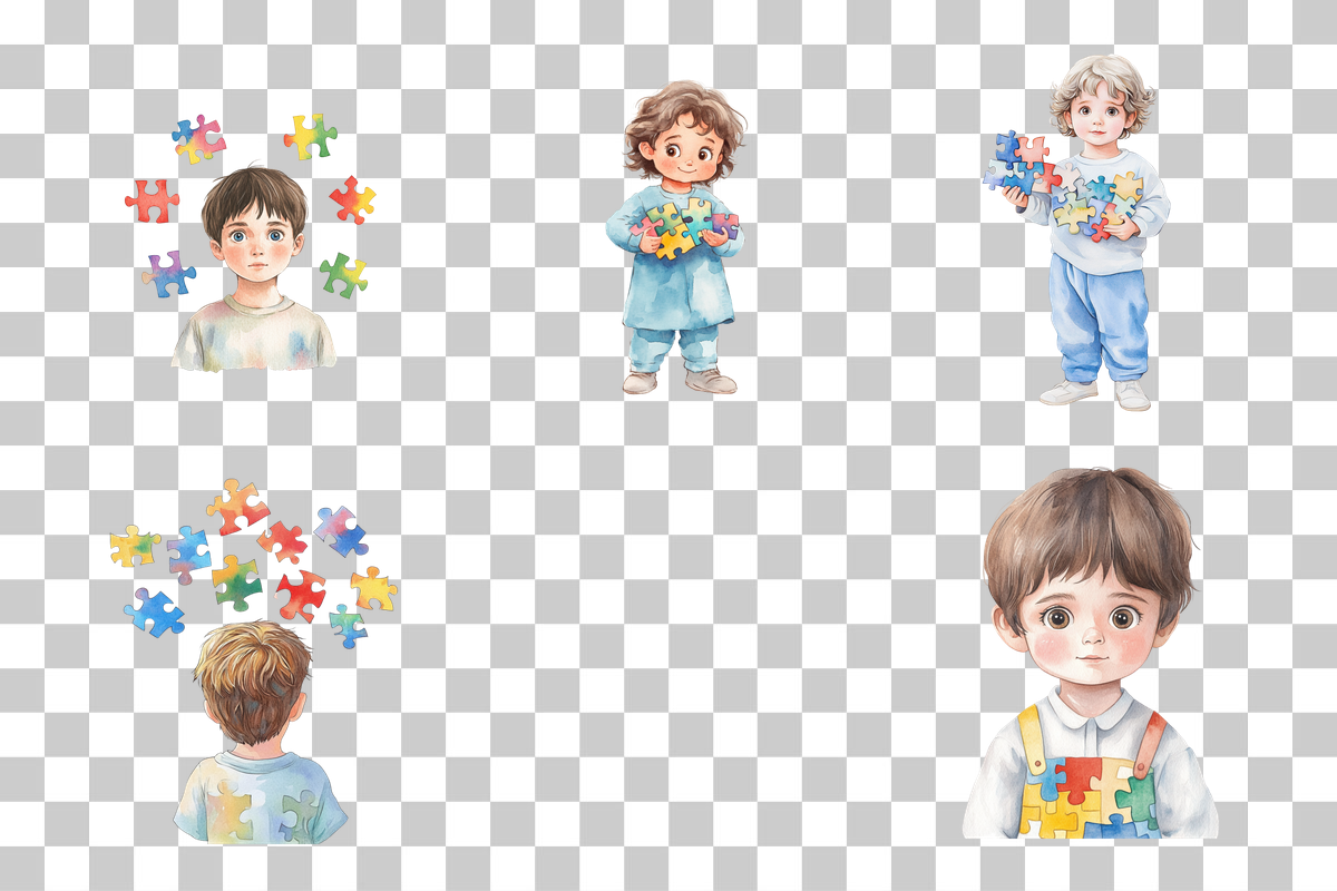 Autism Awareness Puzzle Boy Clipart Bundle - CraftNest - Digital Crafting and Art
