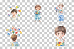 Autism Awareness Puzzle Boy Clipart Bundle - CraftNest - Digital Crafting and Art