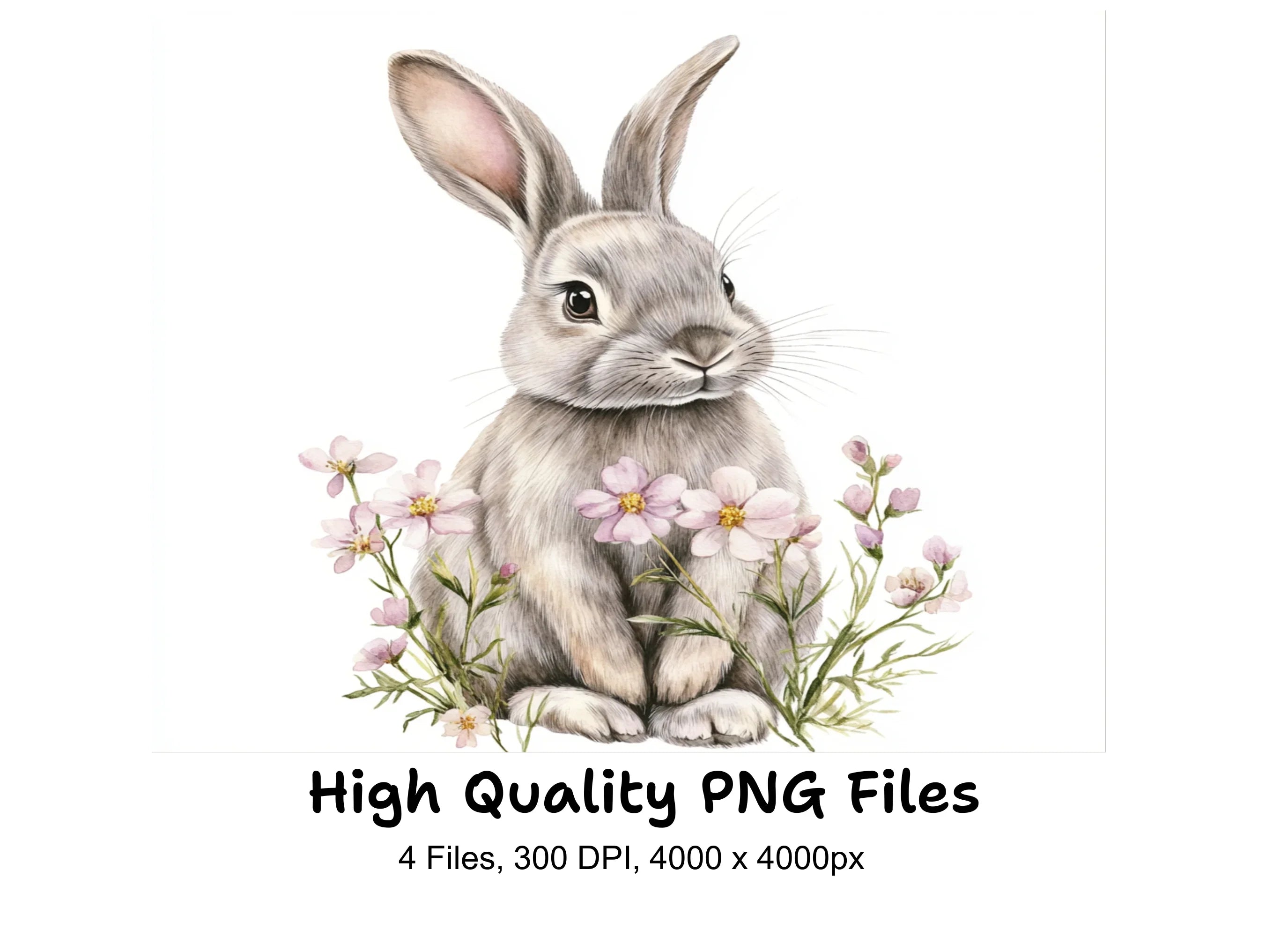 Cute Easter Bunny Clipart Bundle