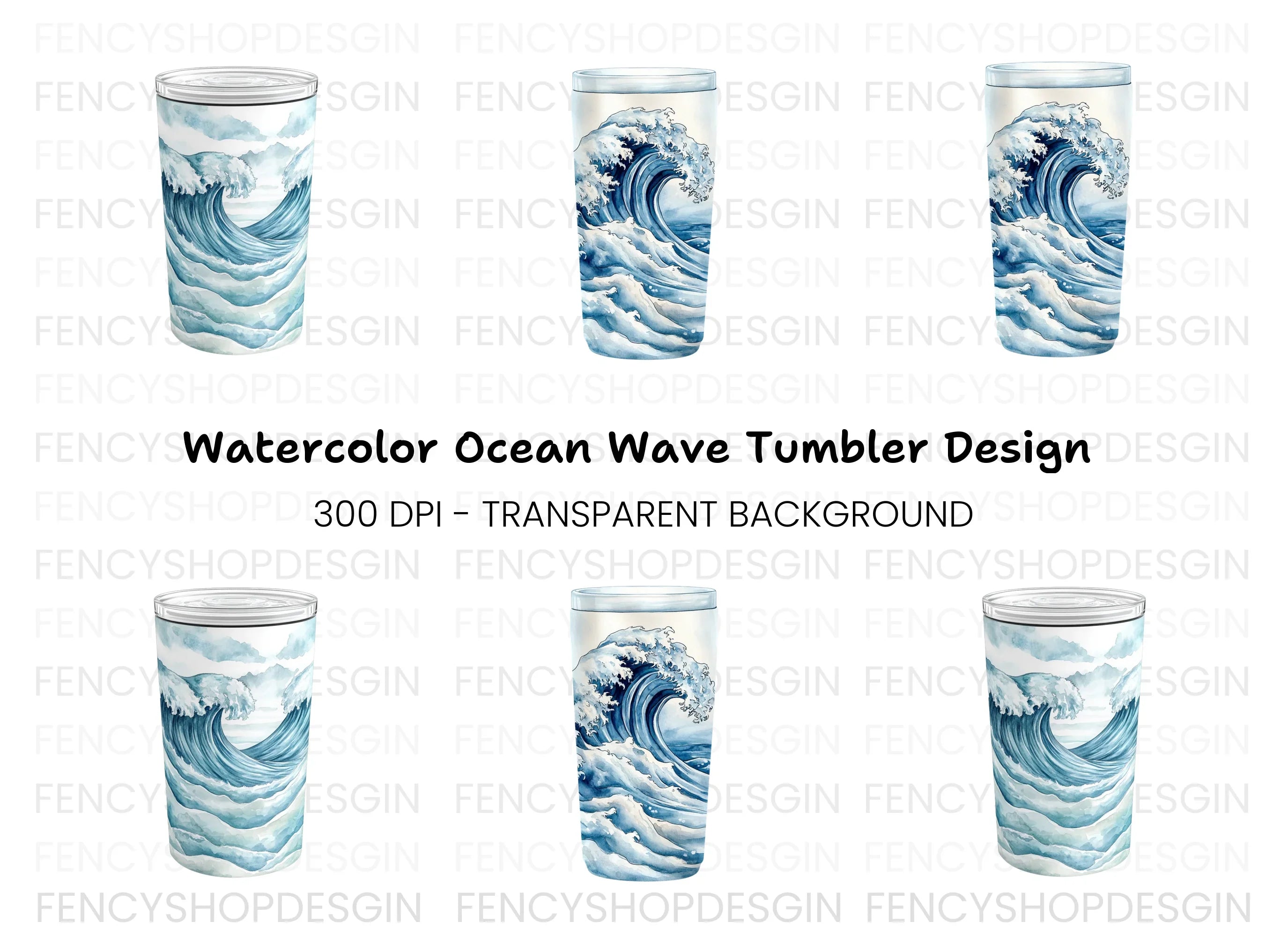 Ocean Wave Tumbler Clipart Bundle